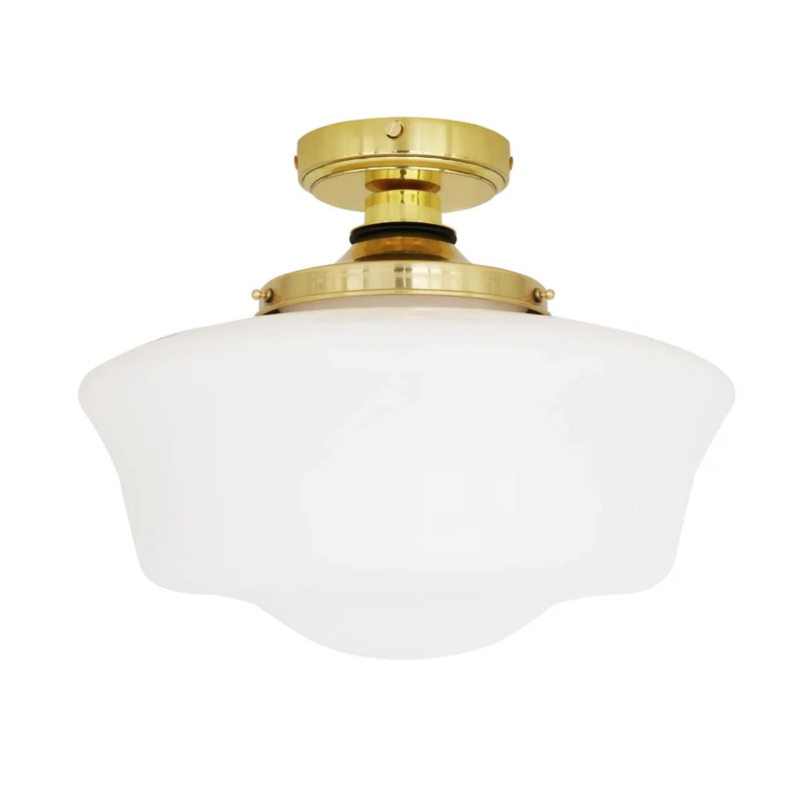 IP44 Schoolhouse Ceiling Light Brass E27 Bathroom-Safe 7 Finishes