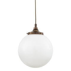 Opal Glass Globe Pendant Light IP44 Brass Gallery 20–35cm 7 Finishes