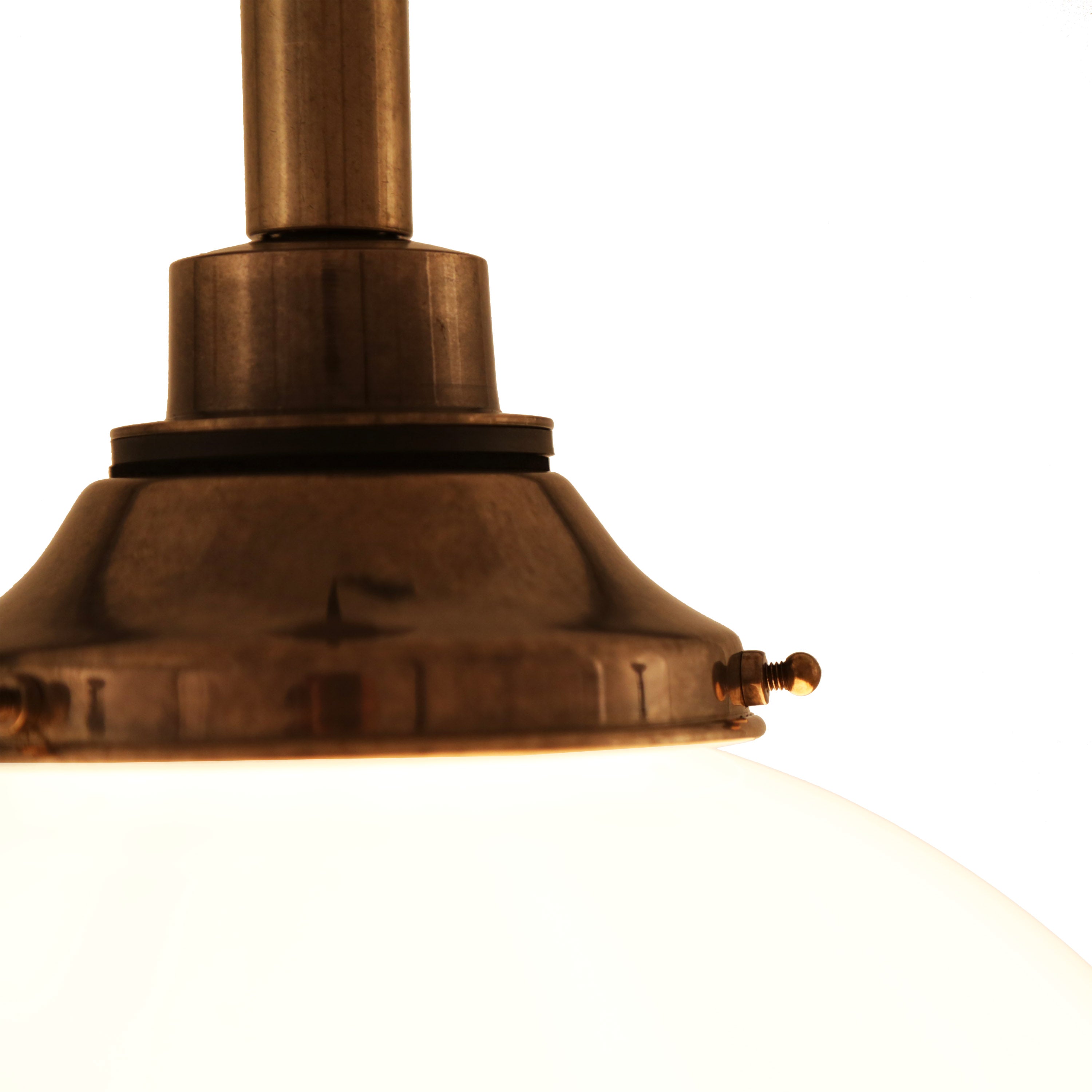 Opal Glass Globe Pendant Light IP44 Brass Gallery 20–35cm 7 Finishes