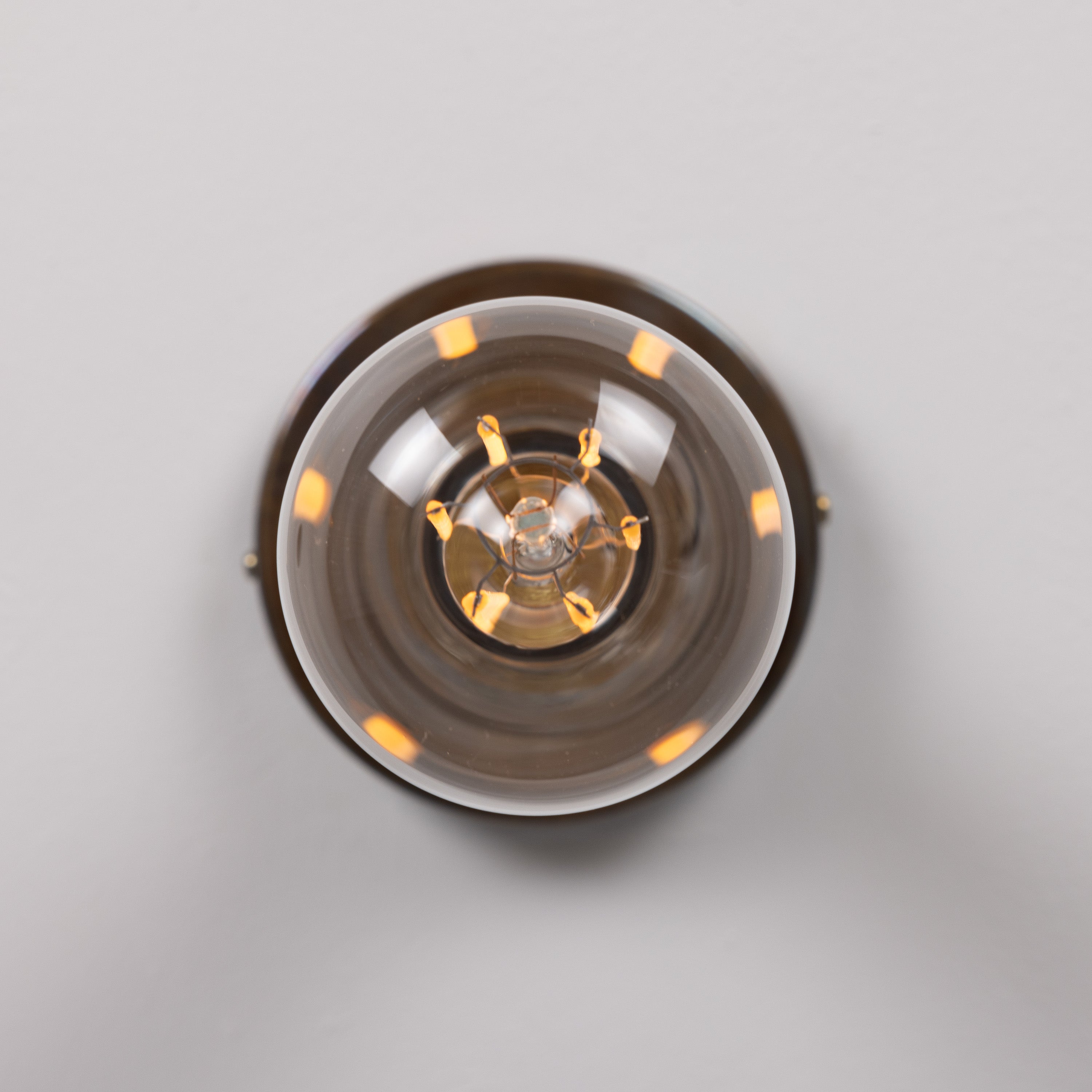 Exposed Bulb Flush Ceiling Light Solid Brass E27 H8.5cm 7 Finishes