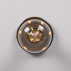 Exposed Bulb Flush Ceiling Light Solid Brass E27 H8.5cm 7 Finishes