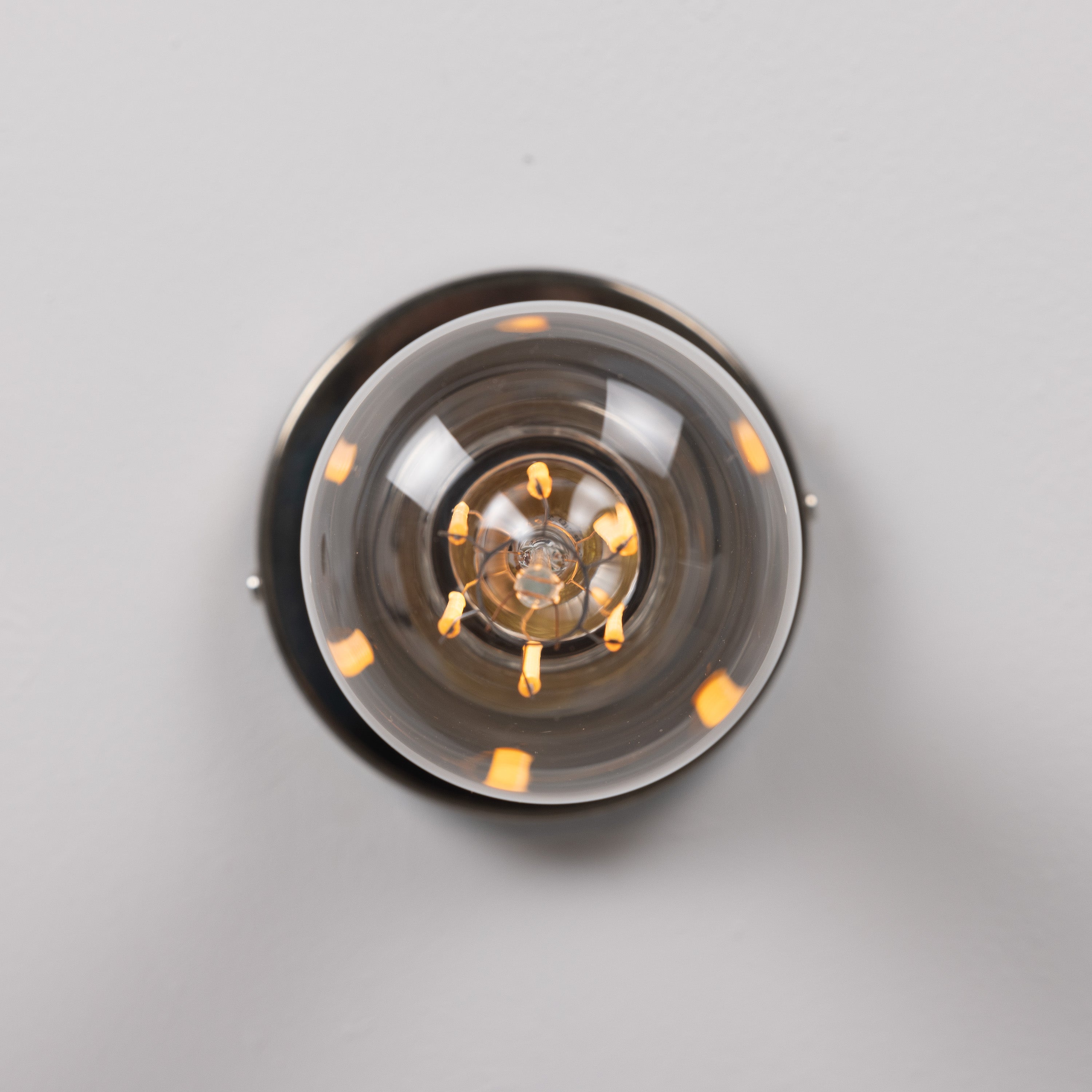 Exposed Bulb Flush Ceiling Light Solid Brass E27 H8.5cm 7 Finishes