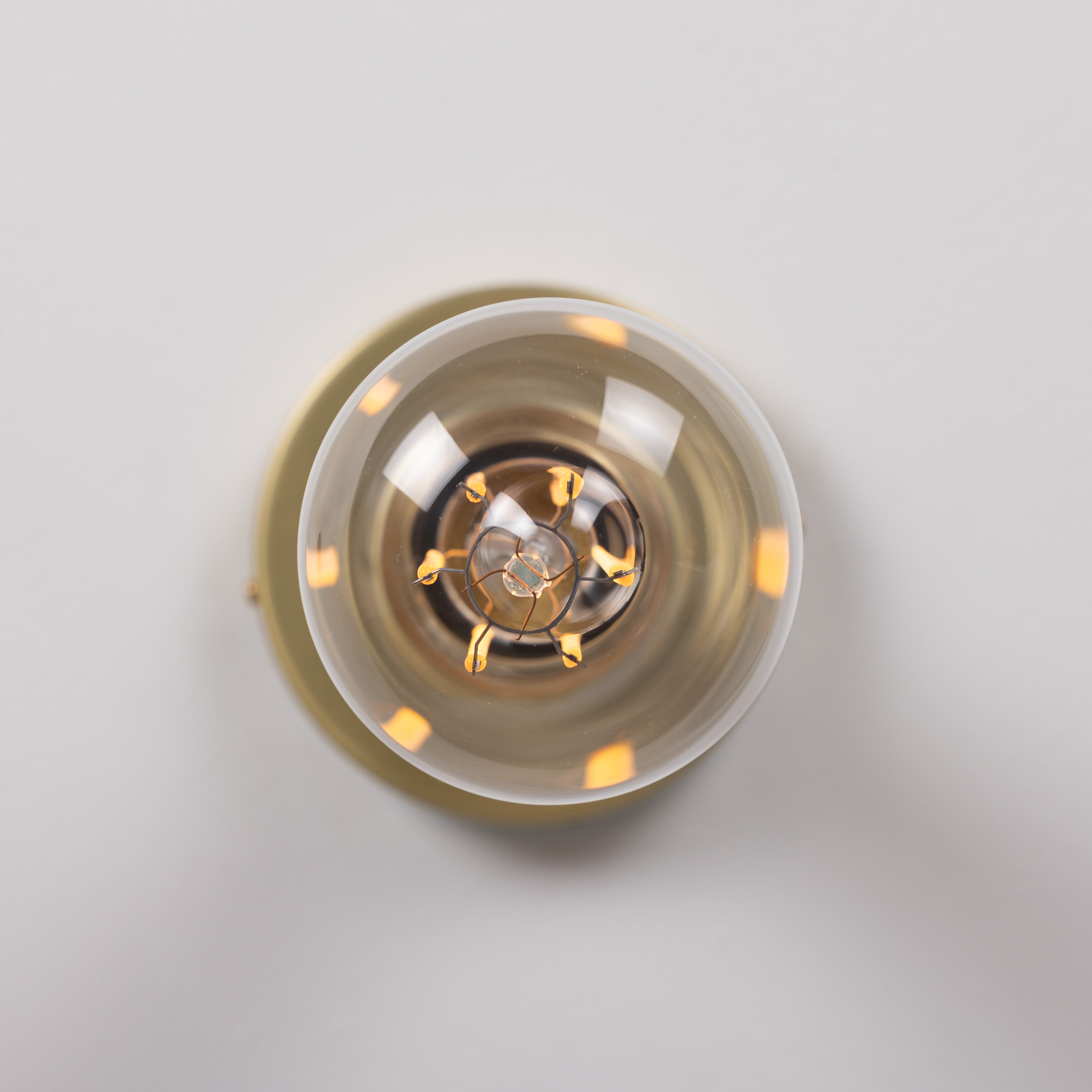 Exposed Bulb Flush Ceiling Light Solid Brass E27 H8.5cm 7 Finishes
