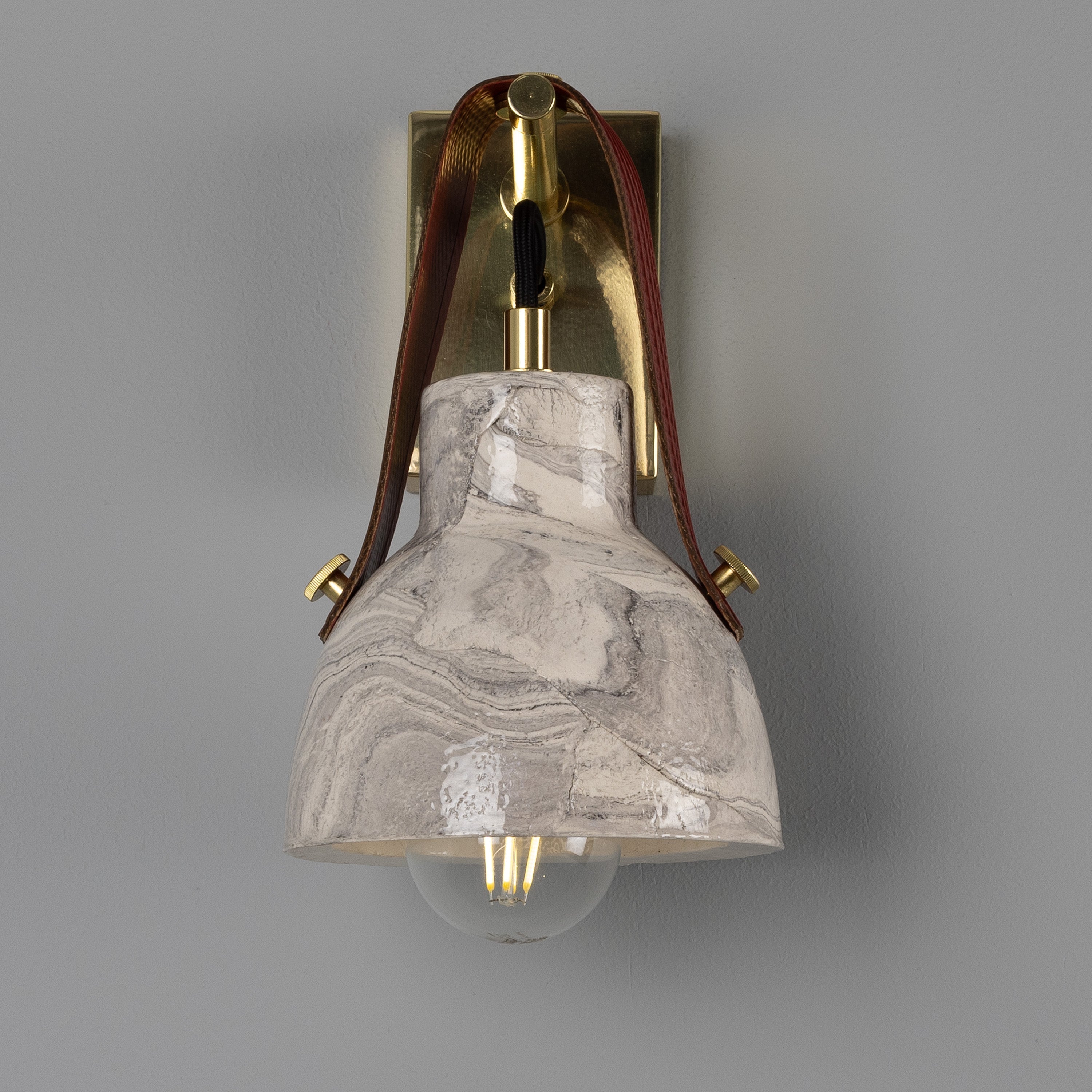 Bell Ceramic Wall Light Fire-Hose Strap E27 H26cm 5 Colours 5 Finishes