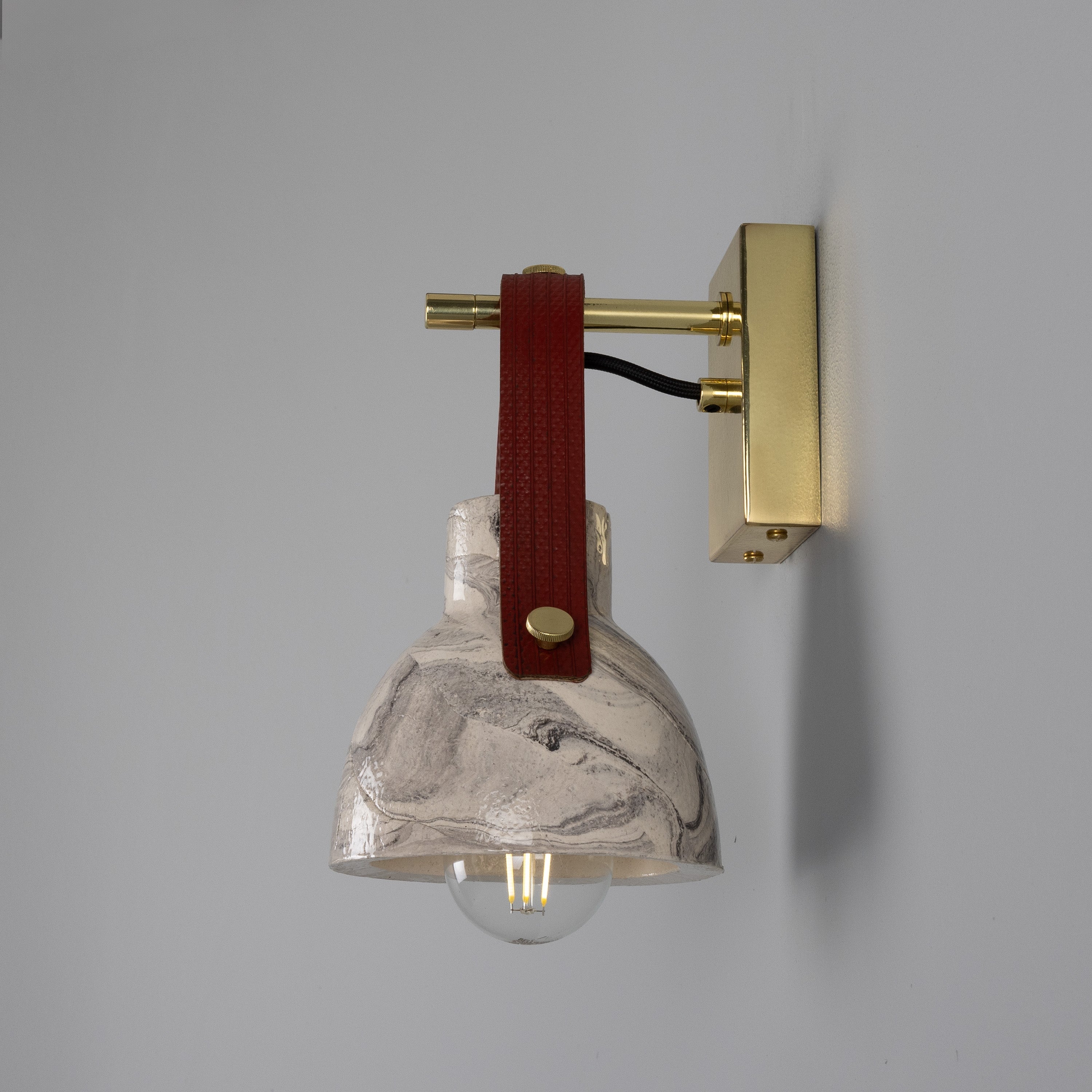 Bell Ceramic Wall Light Fire-Hose Strap E27 H26cm 5 Colours 5 Finishes