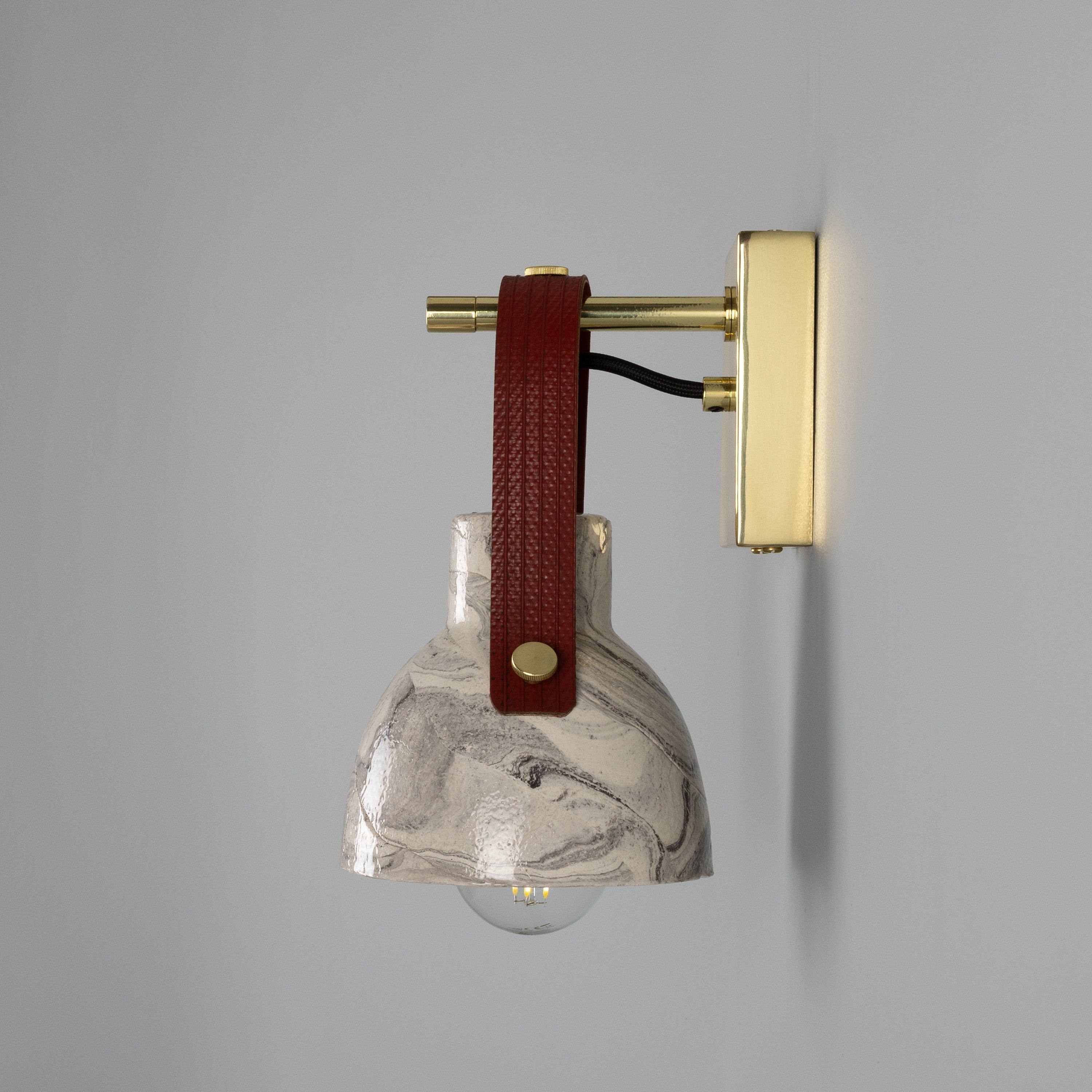 Bell Ceramic Wall Light Fire-Hose Strap E27 H26cm 5 Colours 5 Finishes
