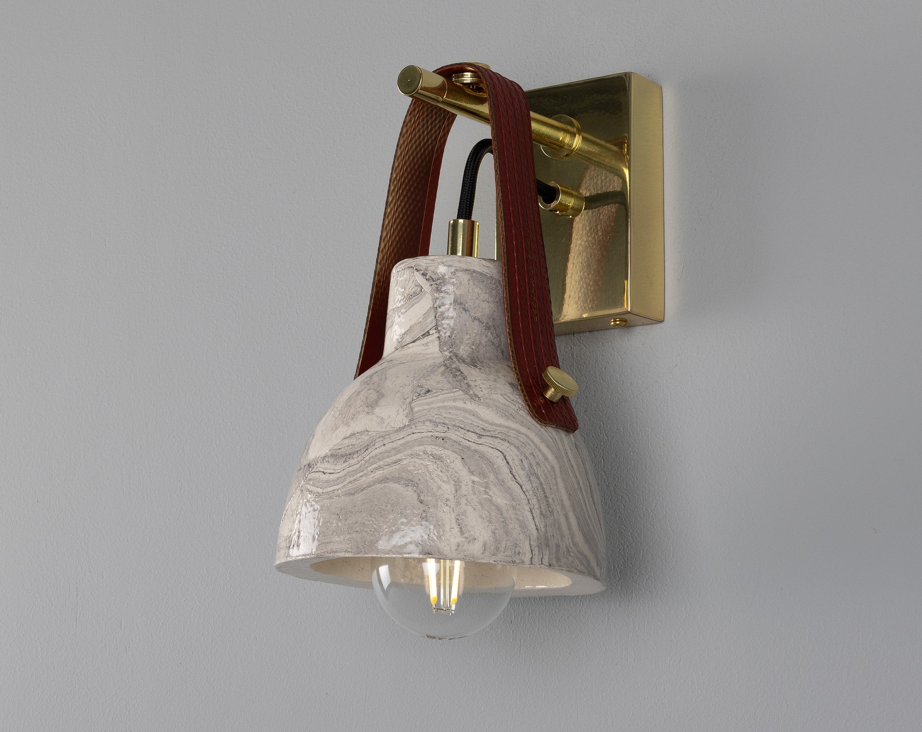 Bell Ceramic Wall Light Fire-Hose Strap E27 H26cm 5 Colours 5 Finishes