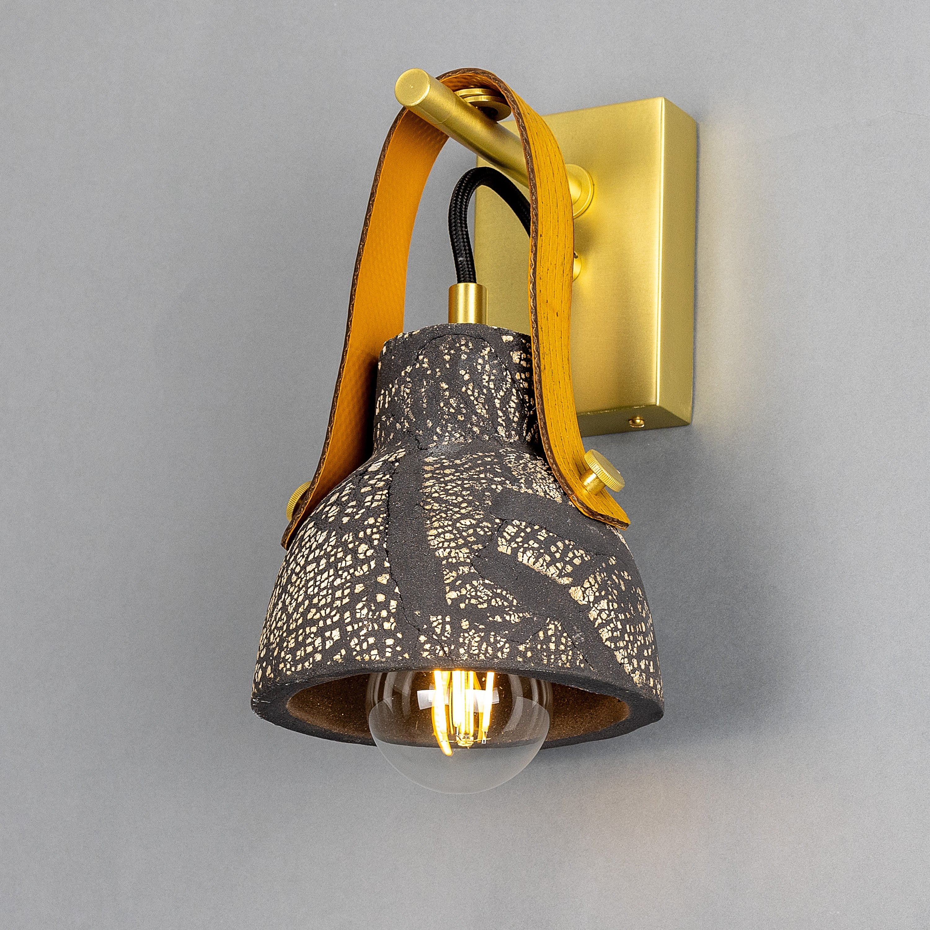 Bell Ceramic Wall Light Fire-Hose Strap E27 H26cm 5 Colours 5 Finishes