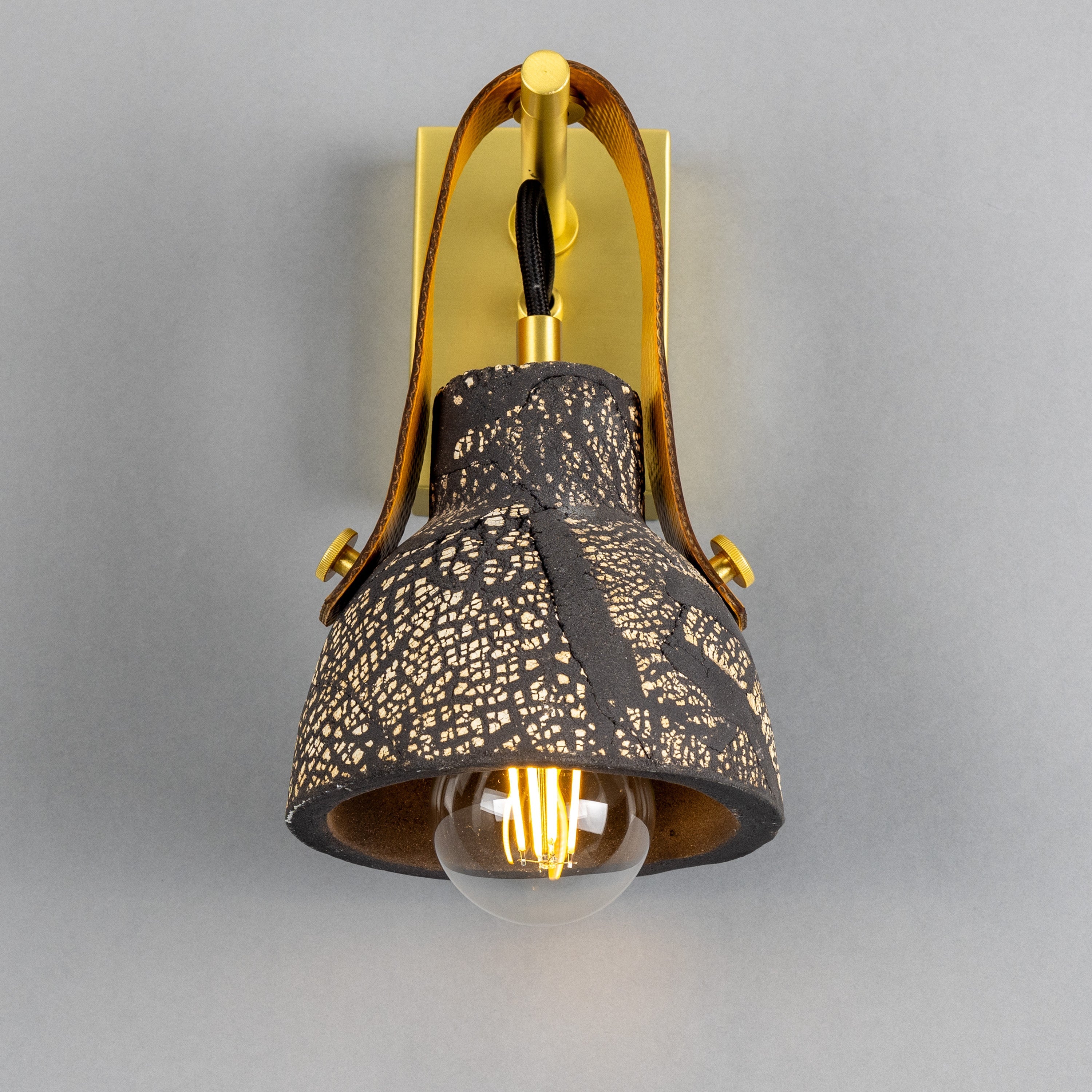 Bell Ceramic Wall Light Fire-Hose Strap E27 H26cm 5 Colours 5 Finishes