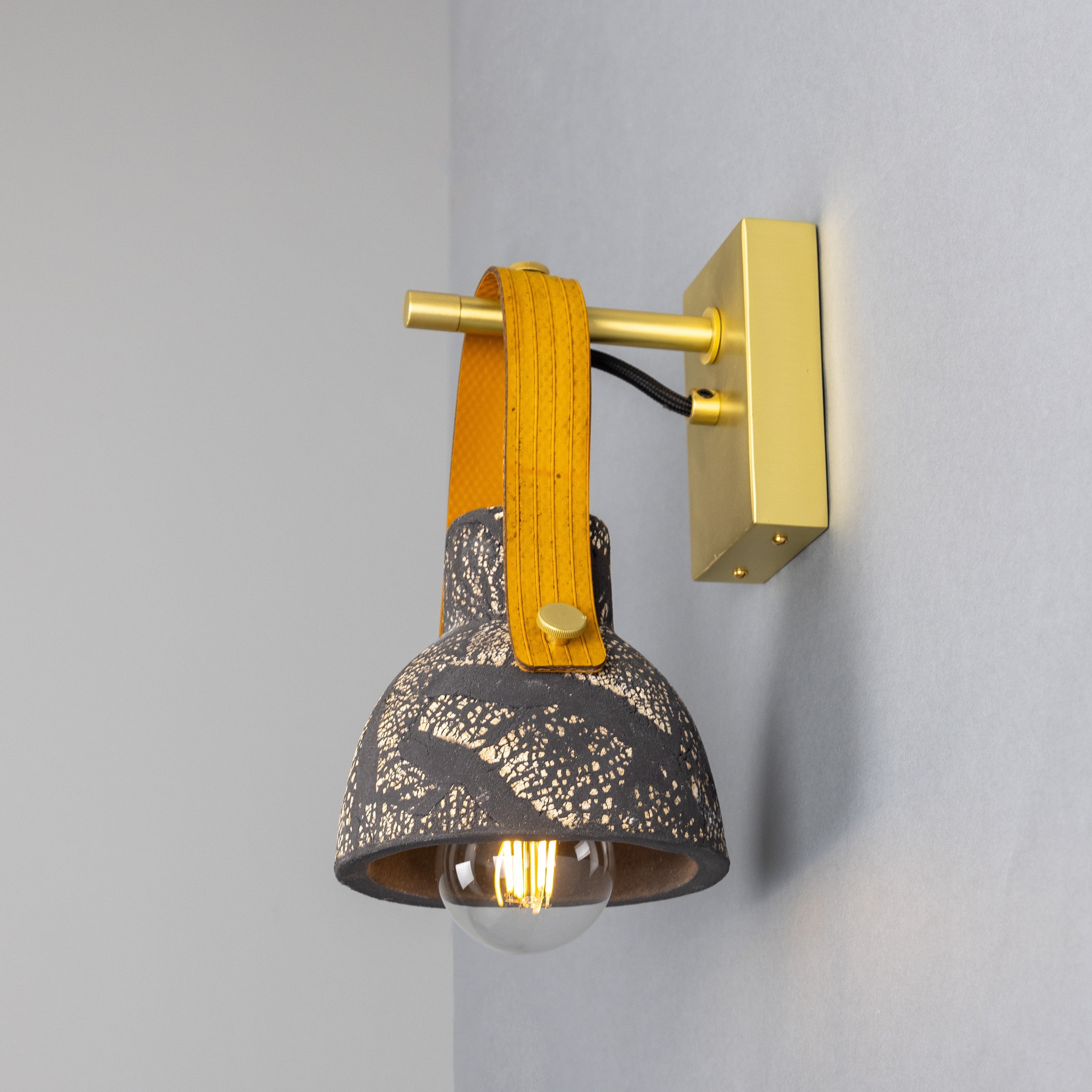 Bell Ceramic Wall Light Fire-Hose Strap E27 H26cm 5 Colours 5 Finishes