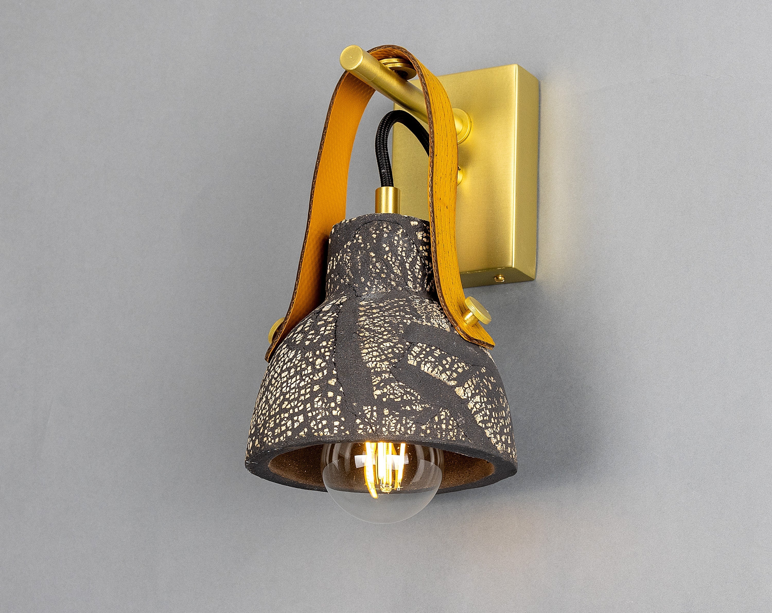 Bell Ceramic Wall Light Fire-Hose Strap E27 H26cm 5 Colours 5 Finishes