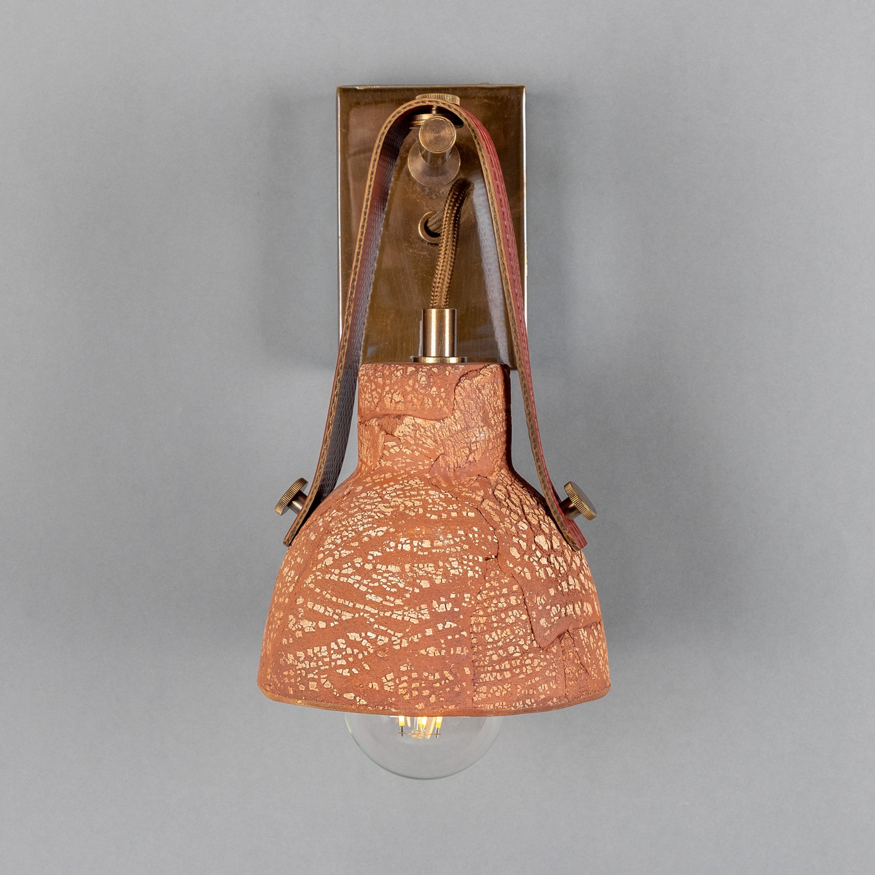 Bell Ceramic Wall Light Fire-Hose Strap E27 H26cm 5 Colours 5 Finishes