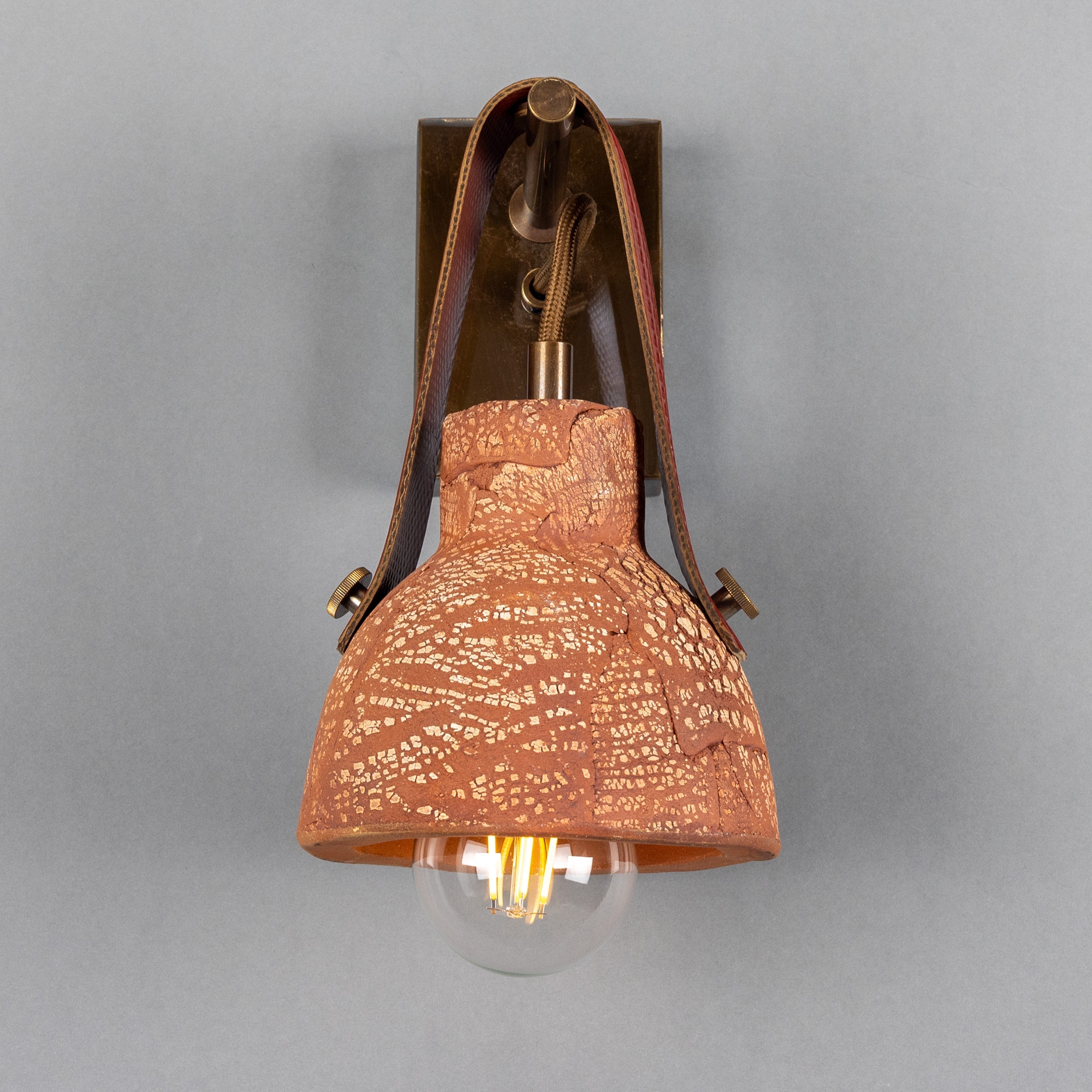 Bell Ceramic Wall Light Fire-Hose Strap E27 H26cm 5 Colours 5 Finishes