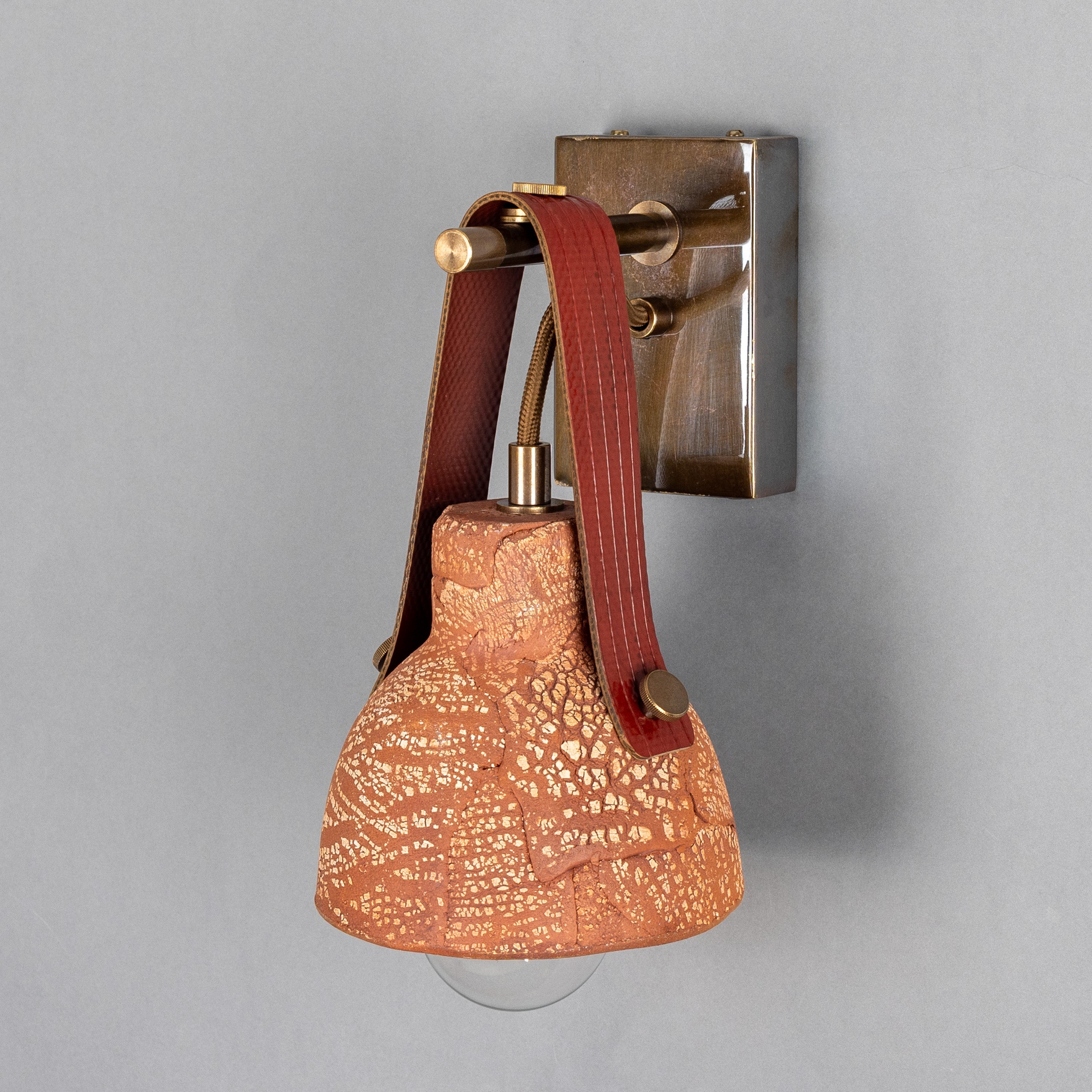 Bell Ceramic Wall Light Fire-Hose Strap E27 H26cm 5 Colours 5 Finishes