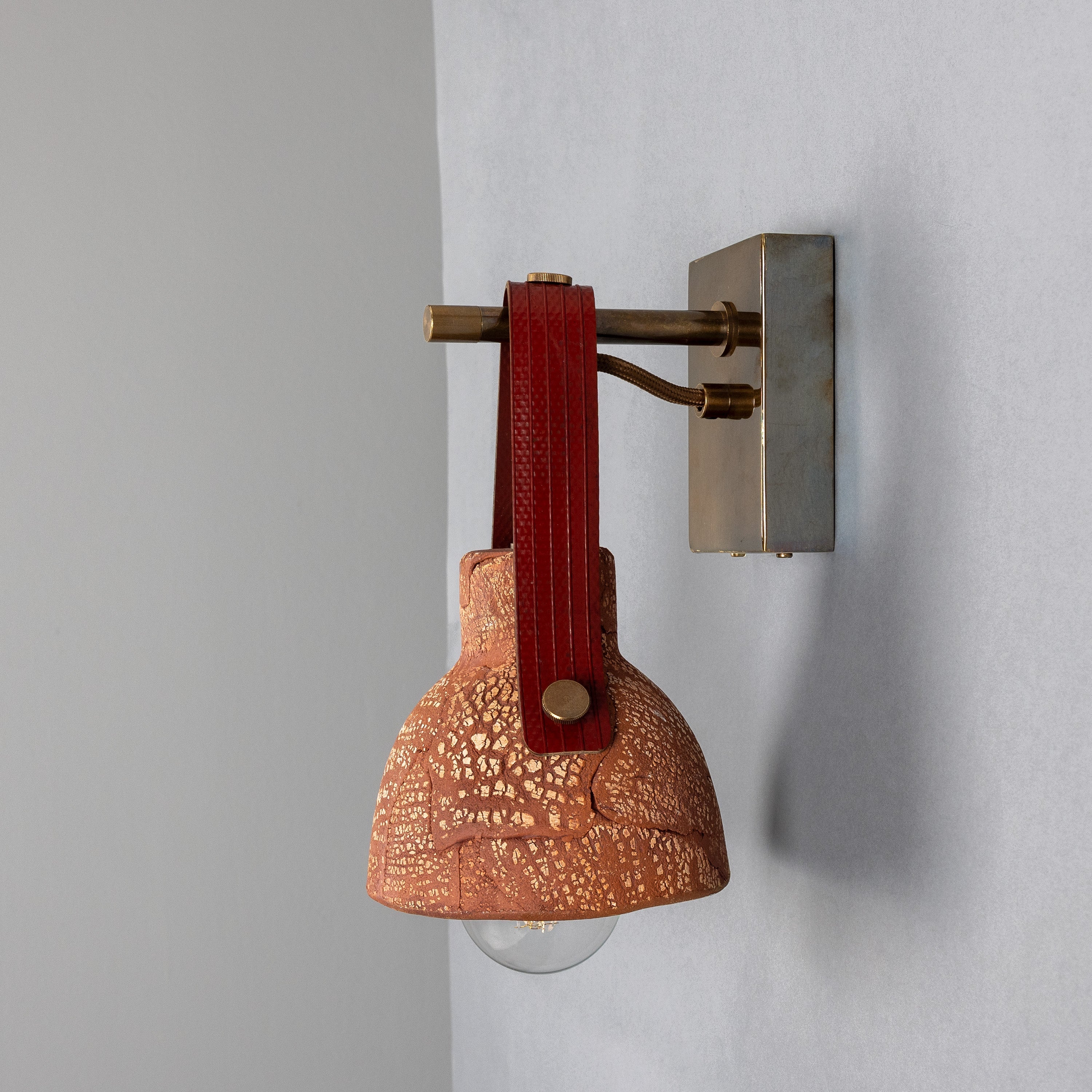 Bell Ceramic Wall Light Fire-Hose Strap E27 H26cm 5 Colours 5 Finishes