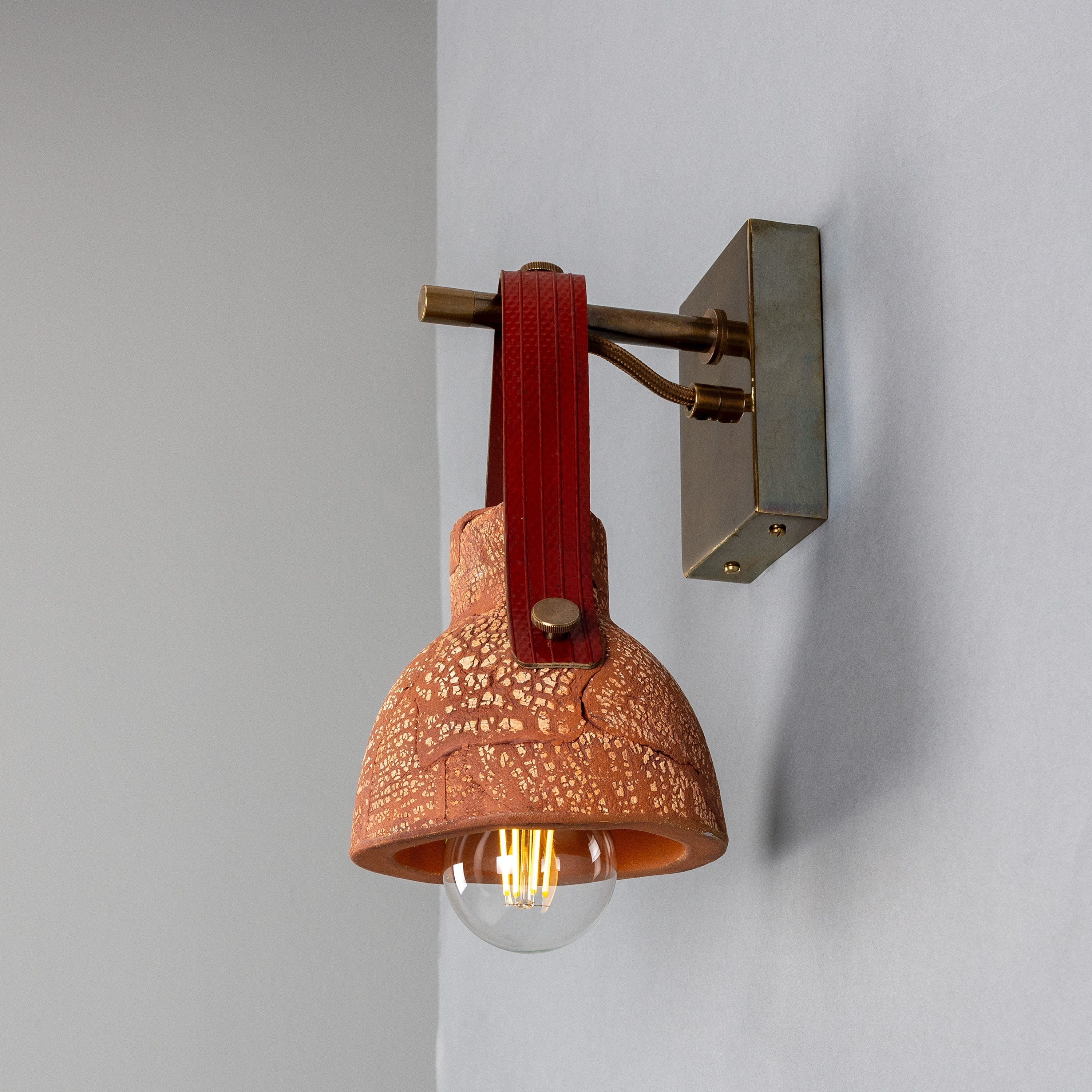 Bell Ceramic Wall Light Fire-Hose Strap E27 H26cm 5 Colours 5 Finishes
