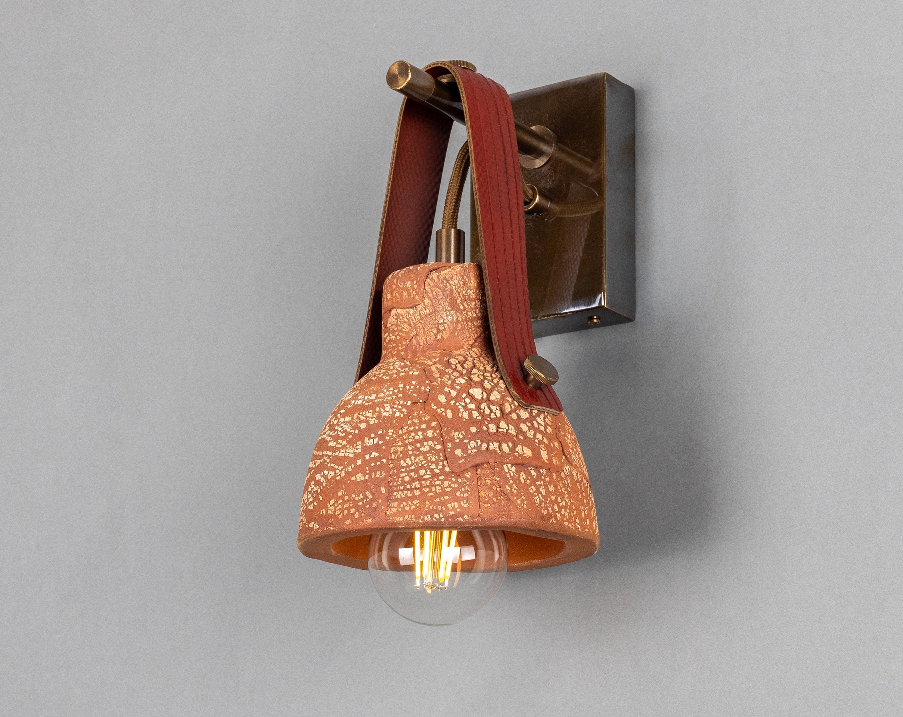 Bell Ceramic Wall Light Fire-Hose Strap E27 H26cm 5 Colours 5 Finishes