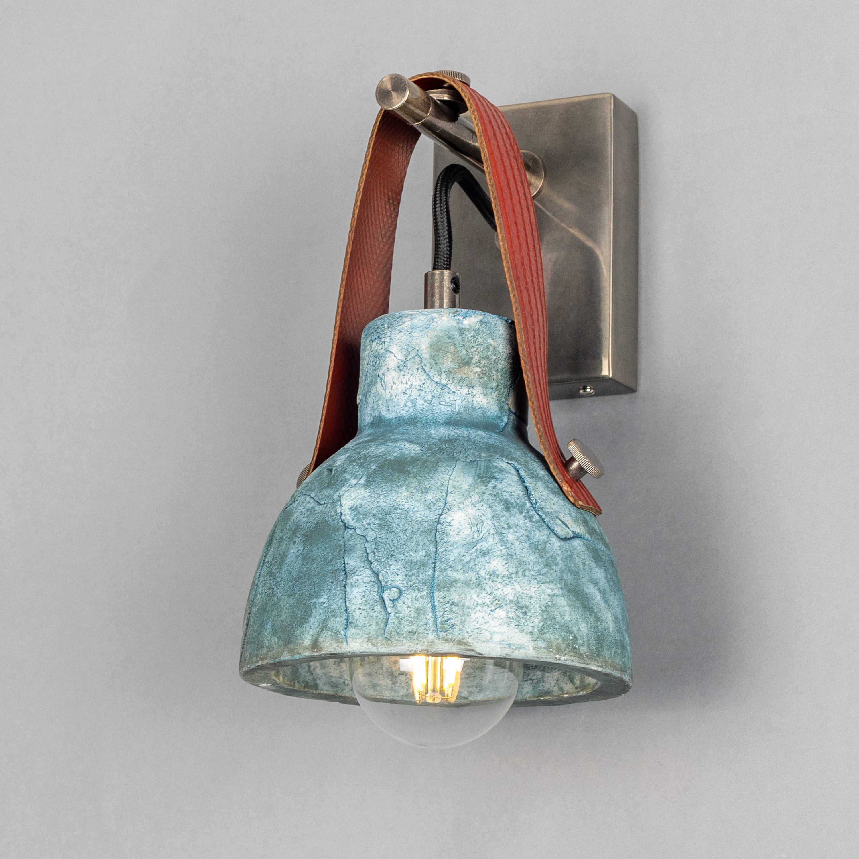 Bell Ceramic Wall Light Fire-Hose Strap E27 H26cm 5 Colours 5 Finishes