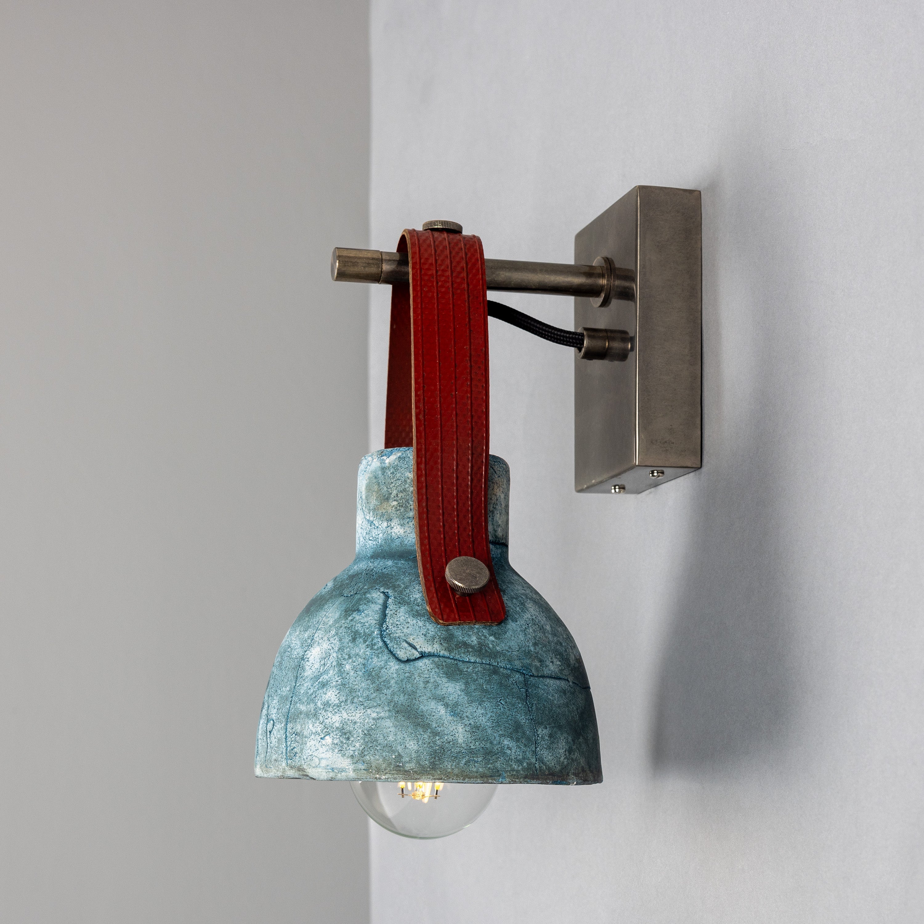 Bell Ceramic Wall Light Fire-Hose Strap E27 H26cm 5 Colours 5 Finishes