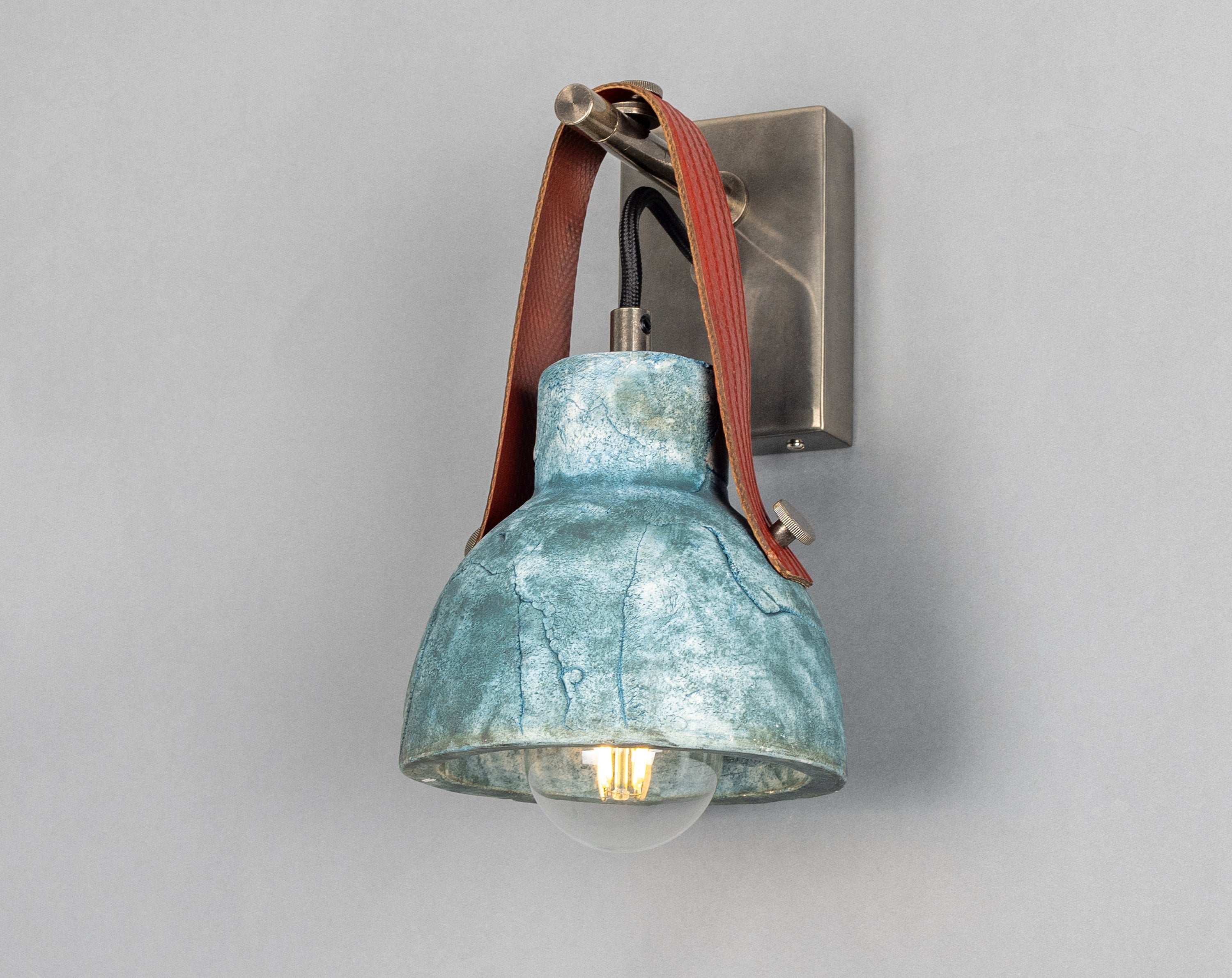 Bell Ceramic Wall Light Fire-Hose Strap E27 H26cm 5 Colours 5 Finishes