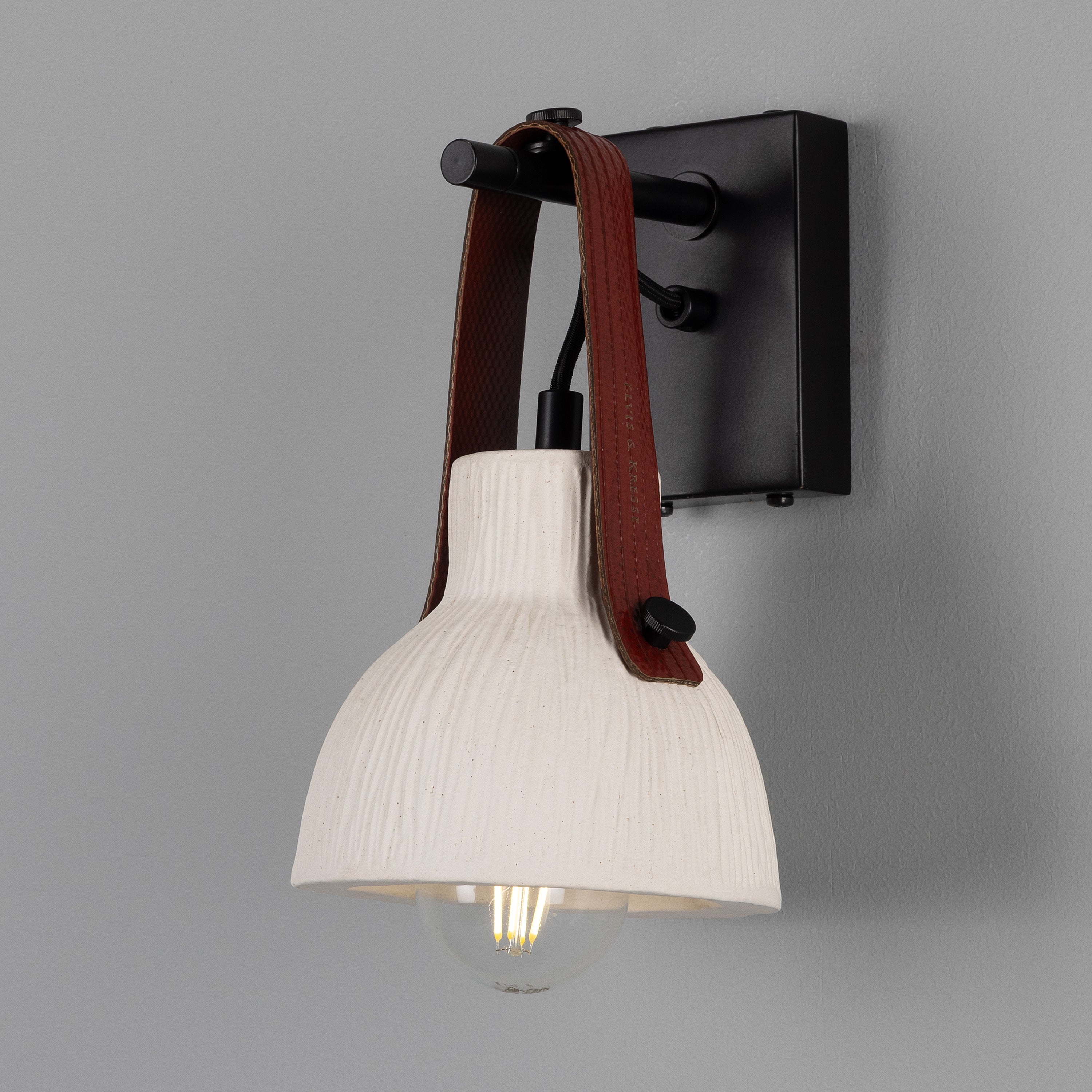 Bell Ceramic Wall Light Fire-Hose Strap E27 H26cm 5 Colours 5 Finishes