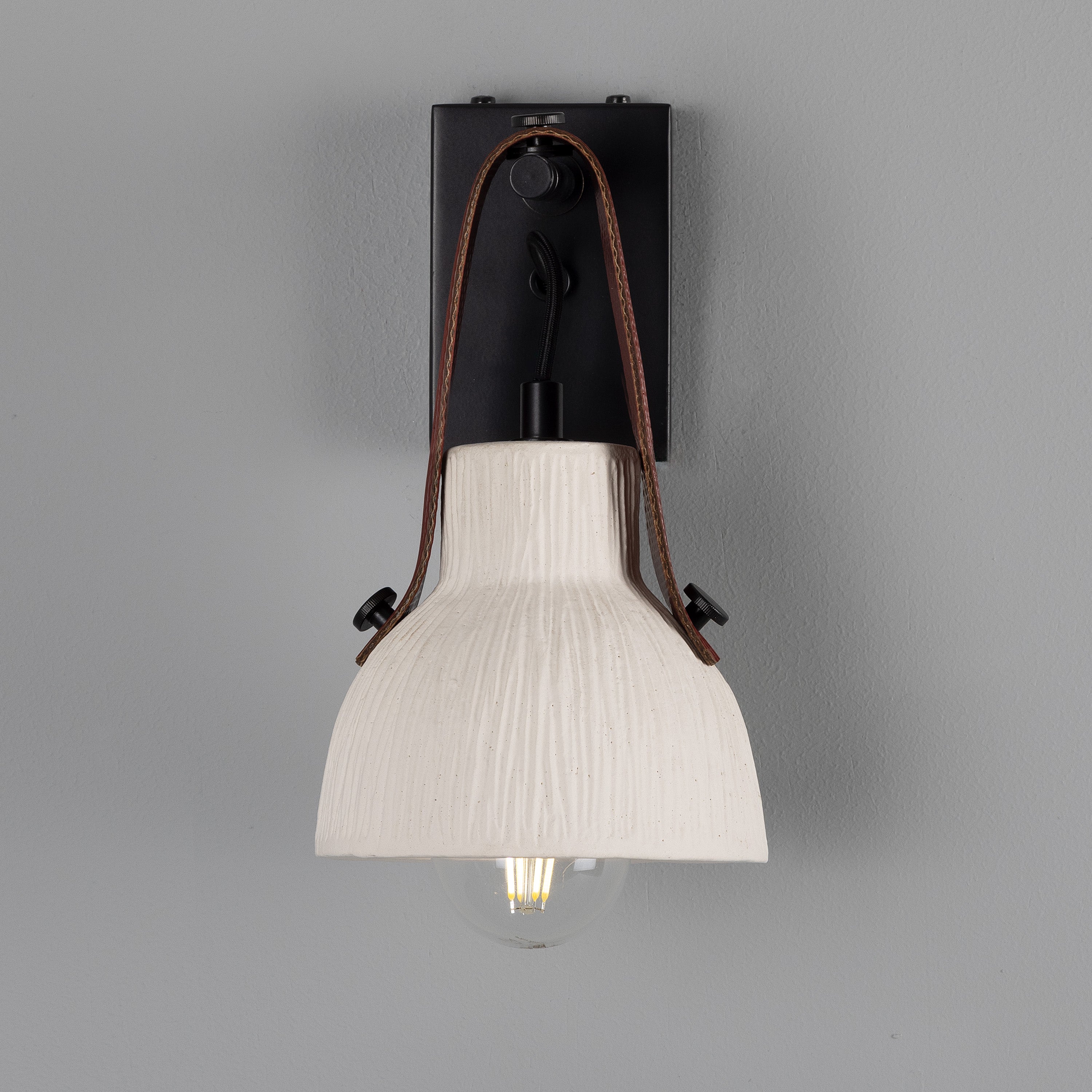 Bell Ceramic Wall Light Fire-Hose Strap E27 H26cm 5 Colours 5 Finishes