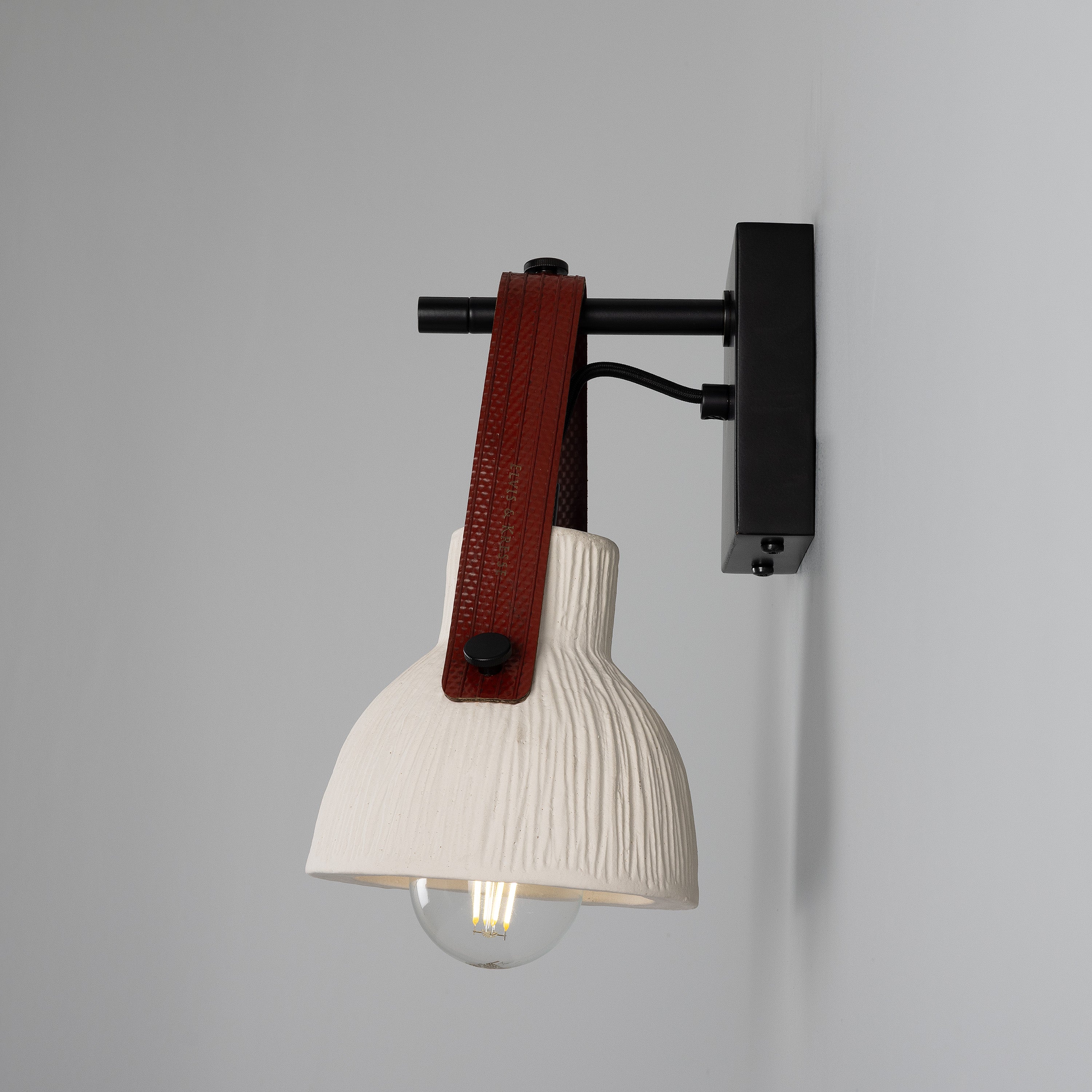 Bell Ceramic Wall Light Fire-Hose Strap E27 H26cm 5 Colours 5 Finishes