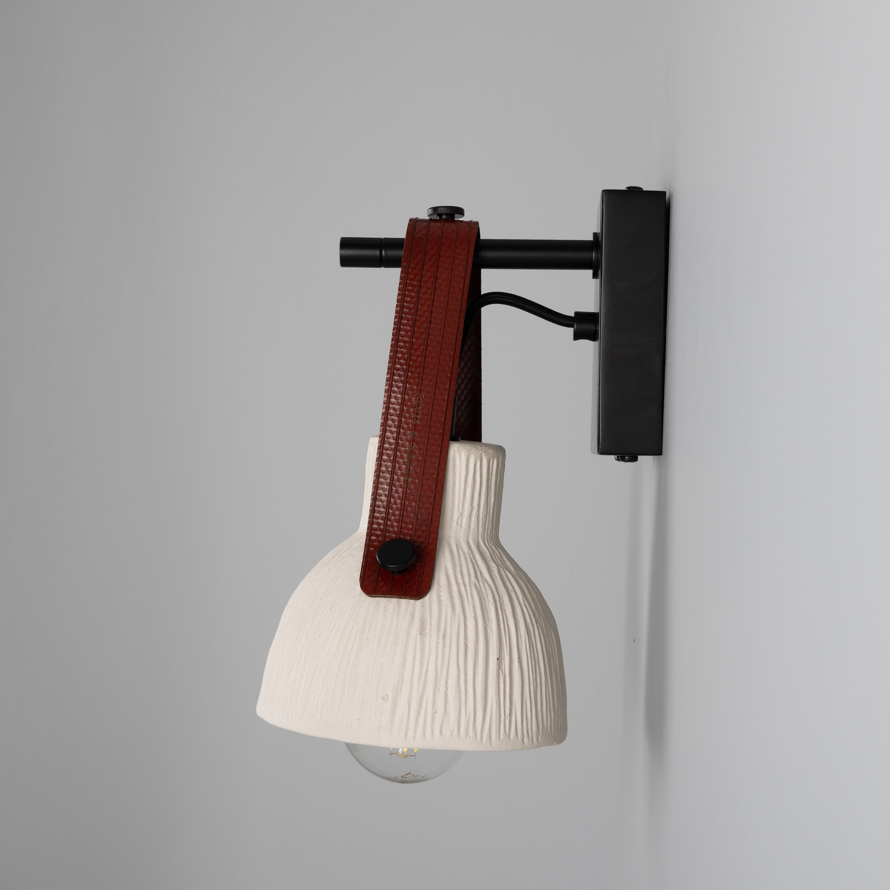 Bell Ceramic Wall Light Fire-Hose Strap E27 H26cm 5 Colours 5 Finishes