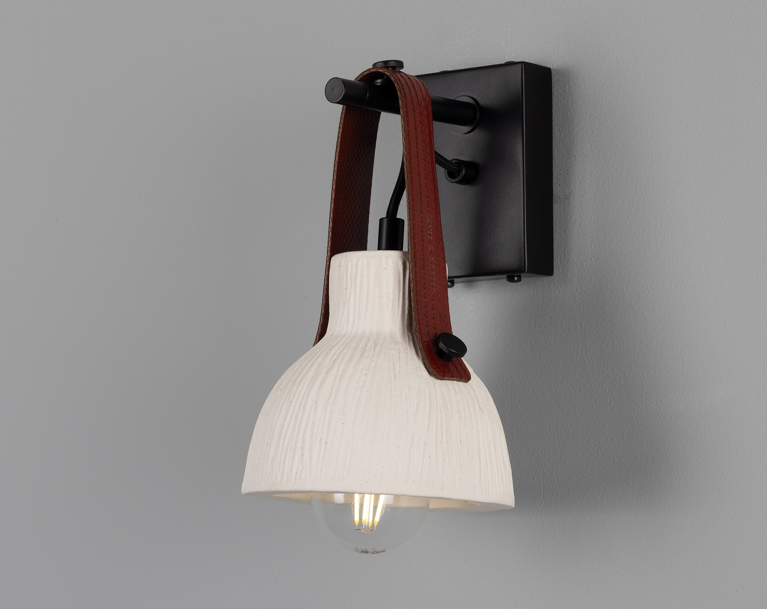 Bell Ceramic Wall Light Fire-Hose Strap E27 H26cm 5 Colours 5 Finishes