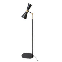 Mid-Century Brass Floor Lamp GU10 Tapered Steel H147cm Plug-In 2 Finishes