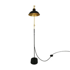 Adjustable Brass Floor Lamp Swivel Arm E27 H160–170cm Plug-In Polished Brass