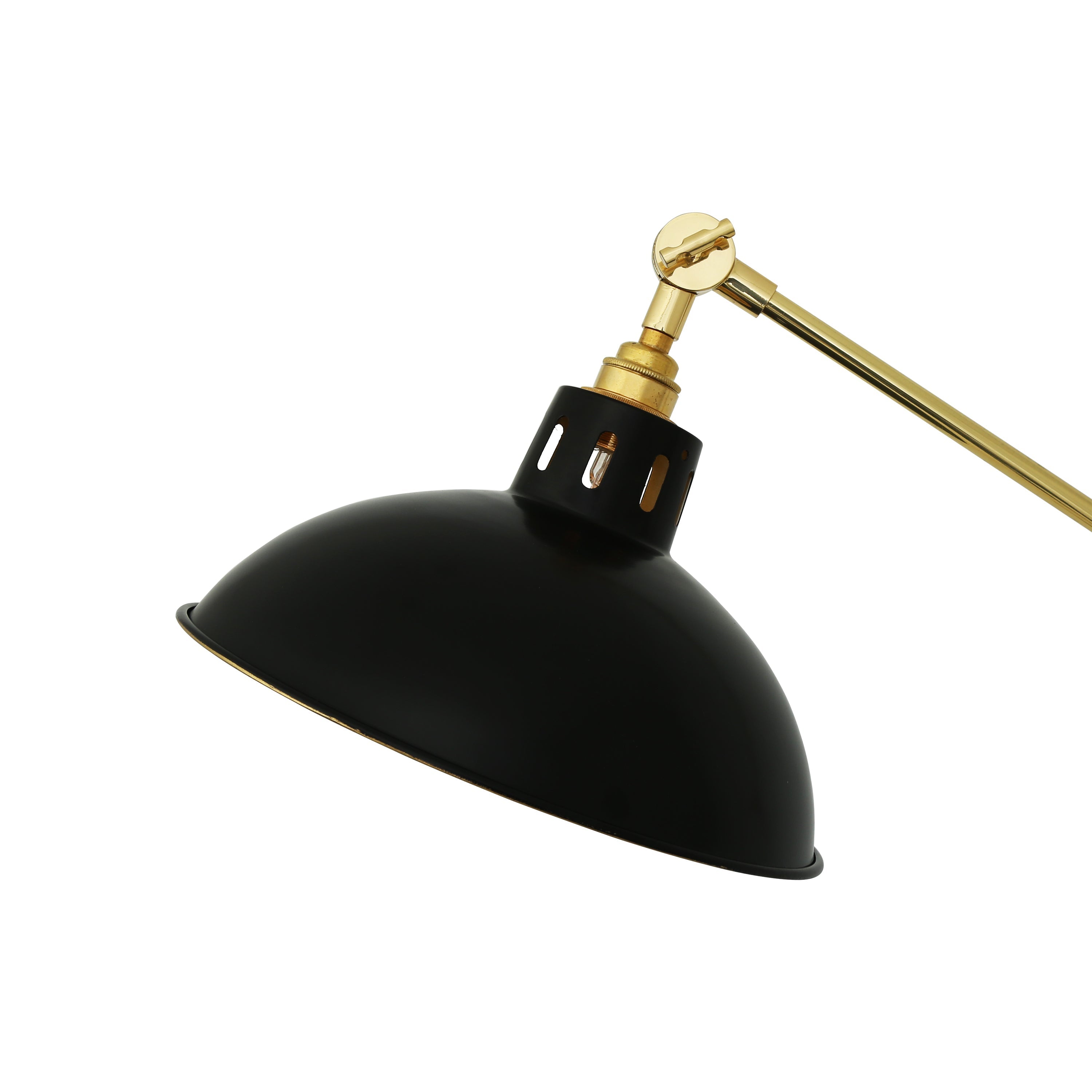 Adjustable Brass Floor Lamp Swivel Arm E27 H160–170cm Plug-In Polished Brass