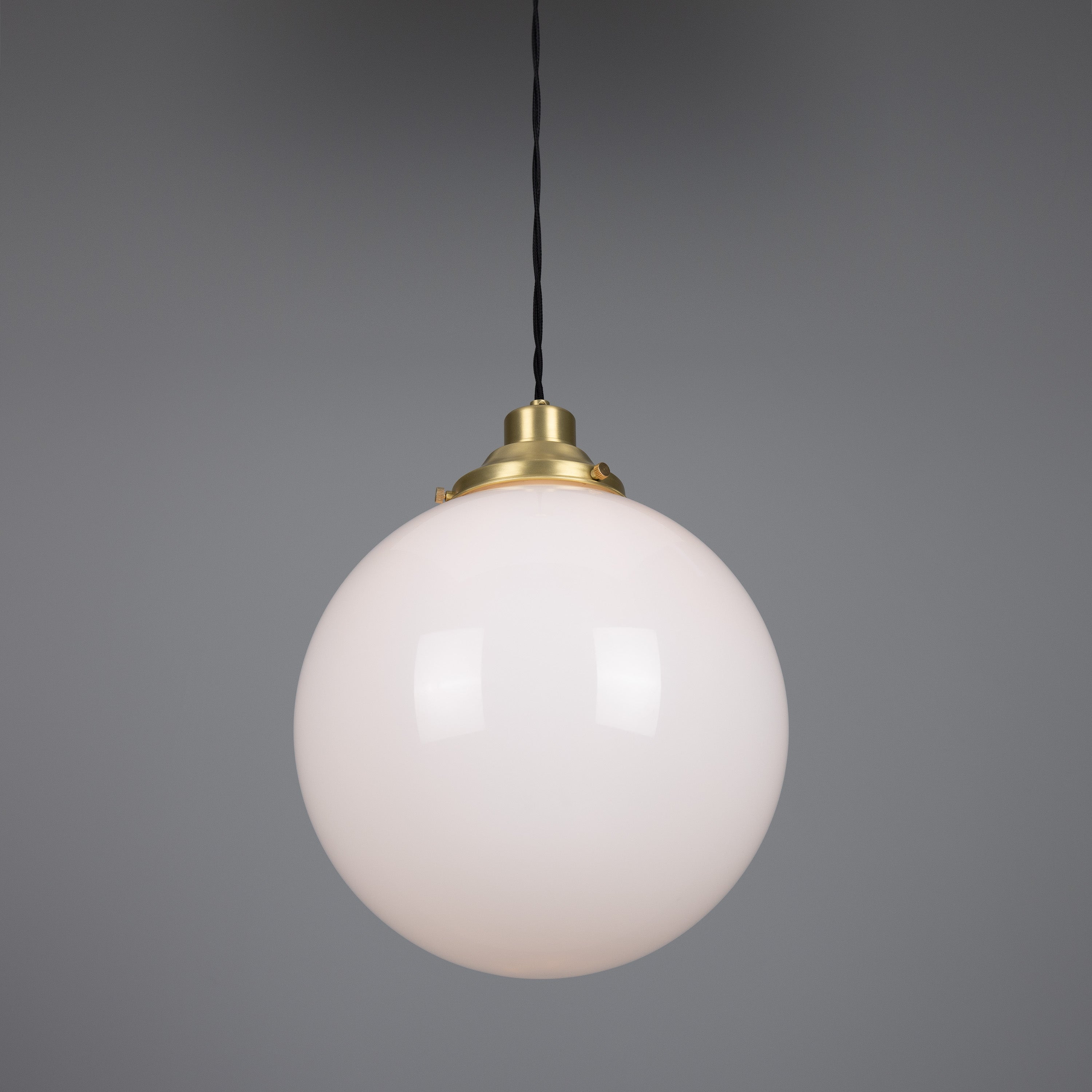 Opal Glass Globe Pendant Light, 20–30cm, 6 Finishes
