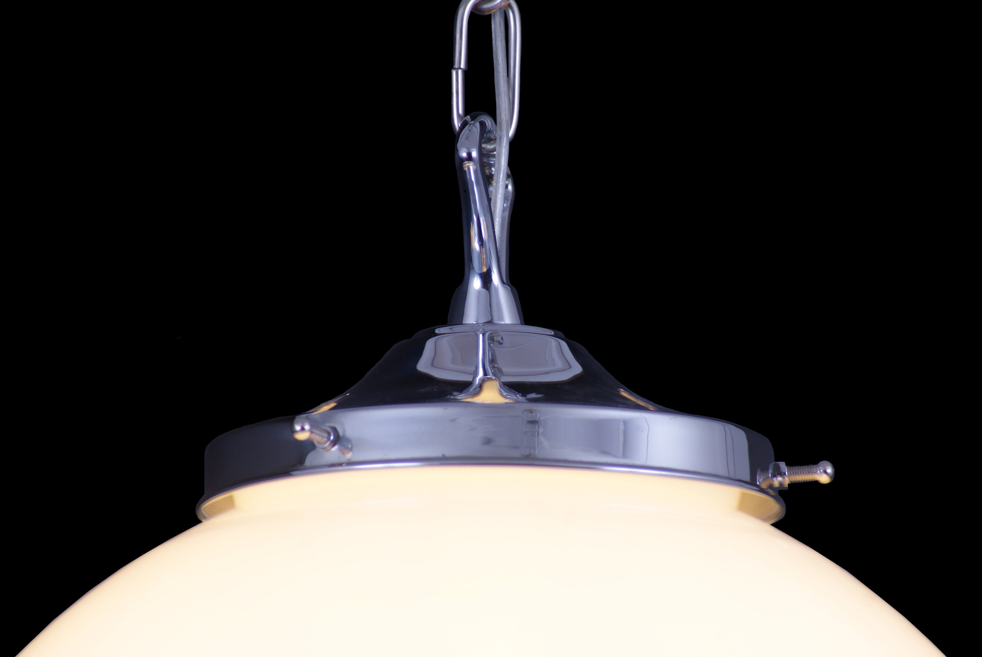 Opal Glass Globe Pendant Light, Brass Gallery, E27, 5 Sizes