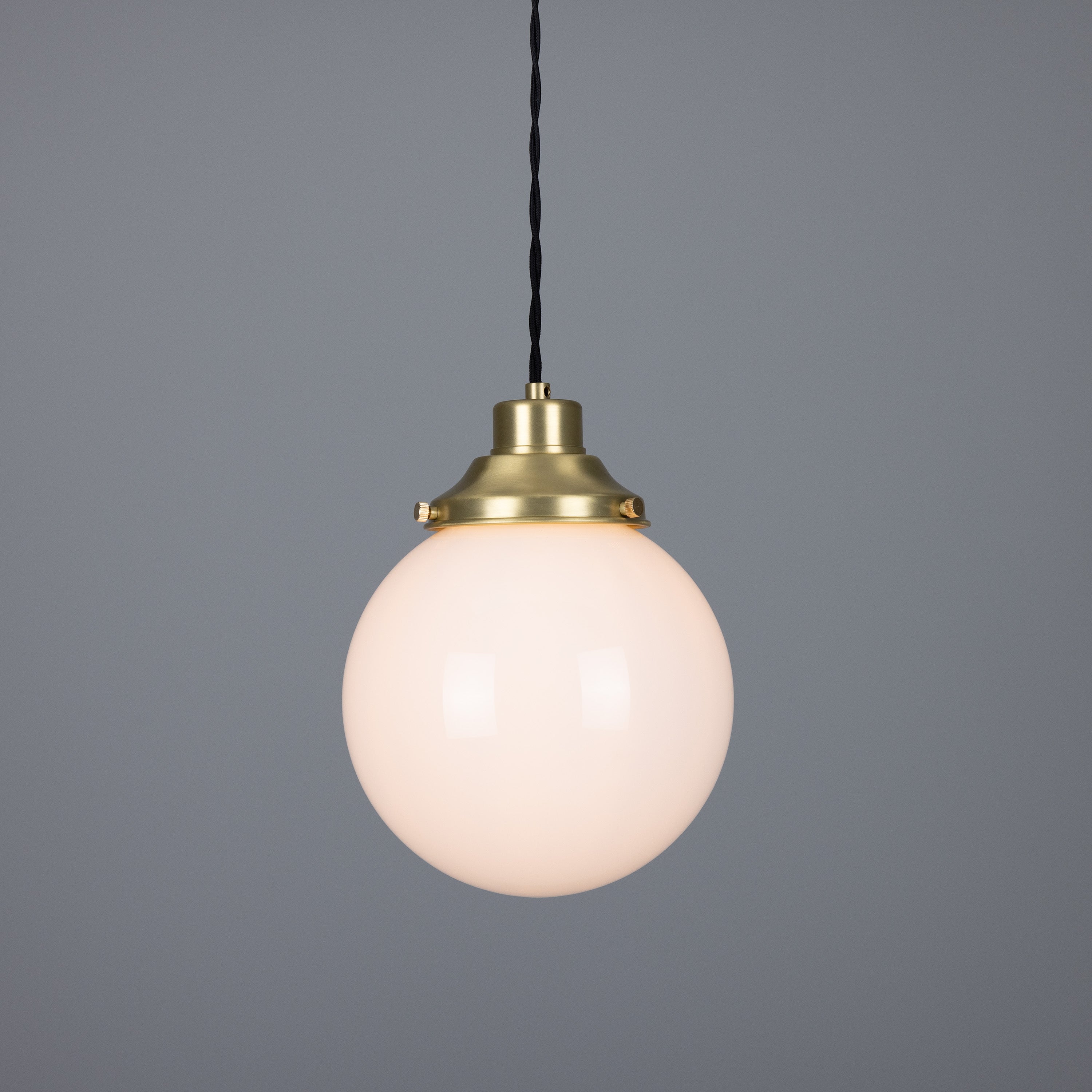Opal Glass Globe Pendant Light, 20–30cm, 6 Finishes
