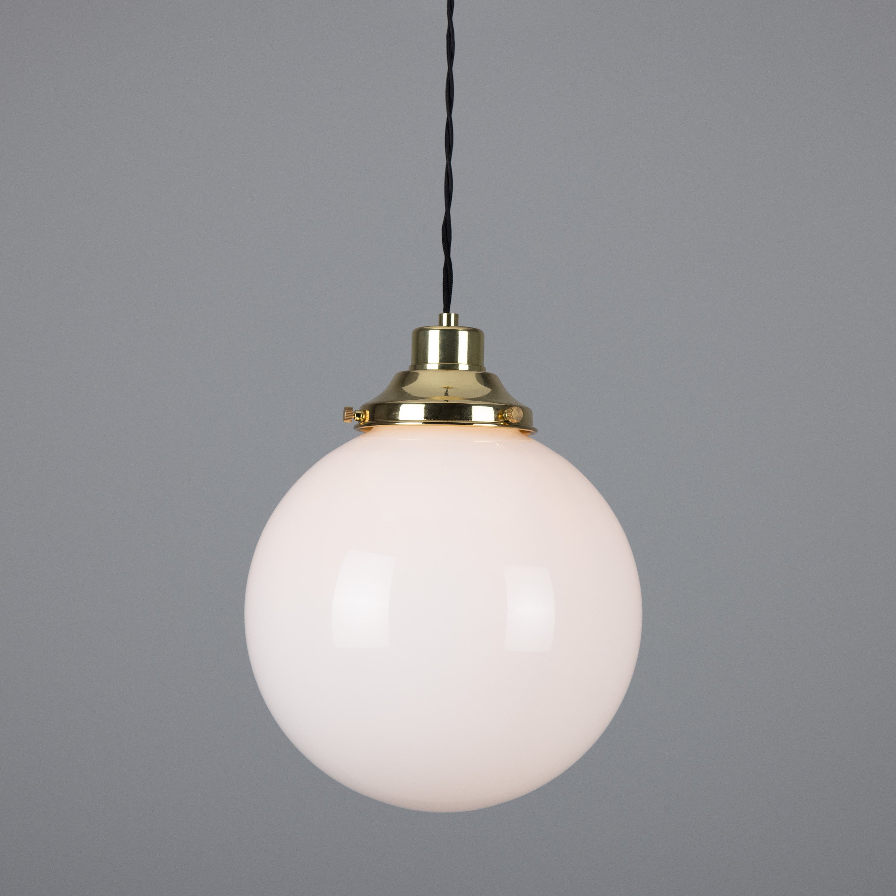 Opal Glass Globe Pendant Light, 20–30cm, 6 Finishes