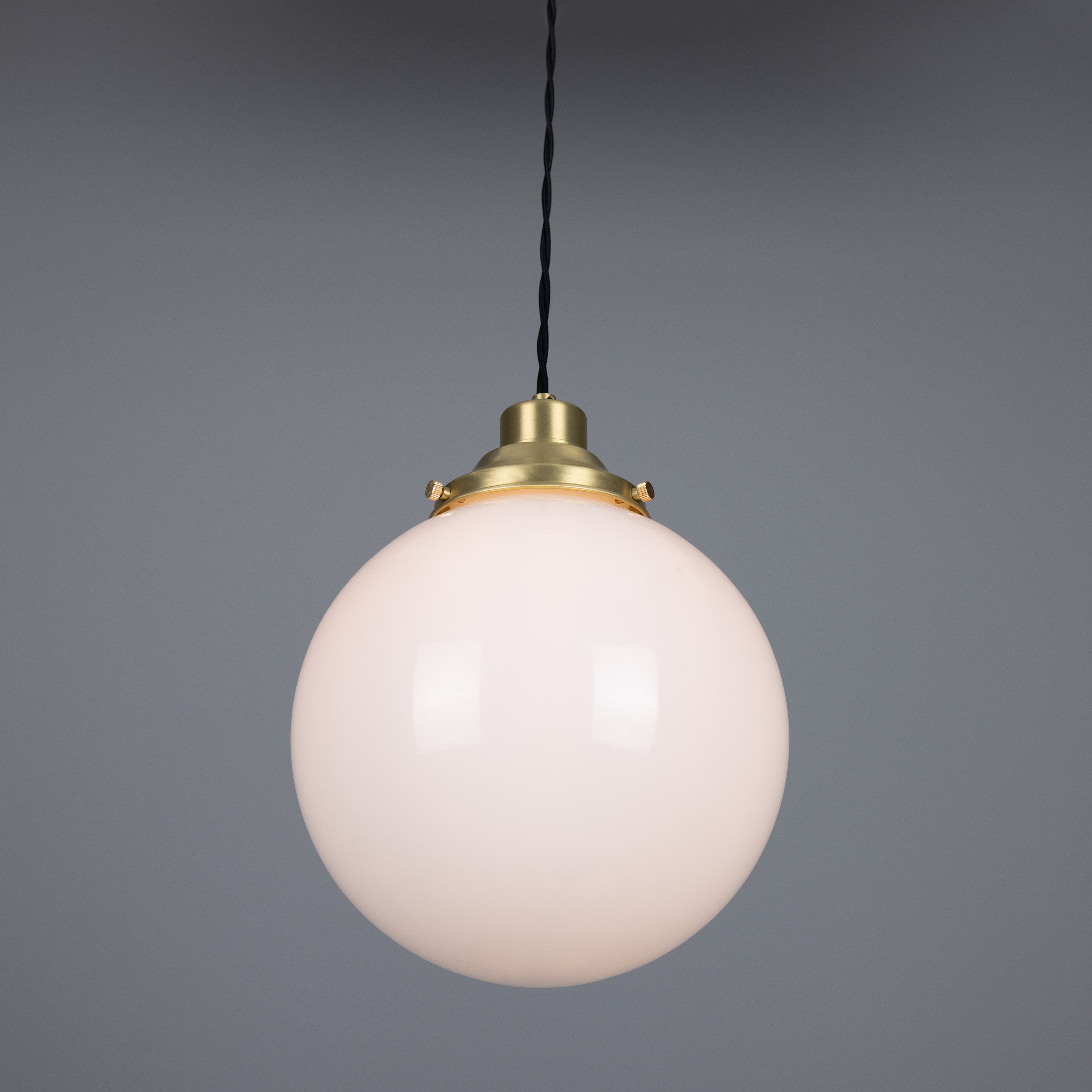 Opal Glass Globe Pendant Light, 20–30cm, 6 Finishes