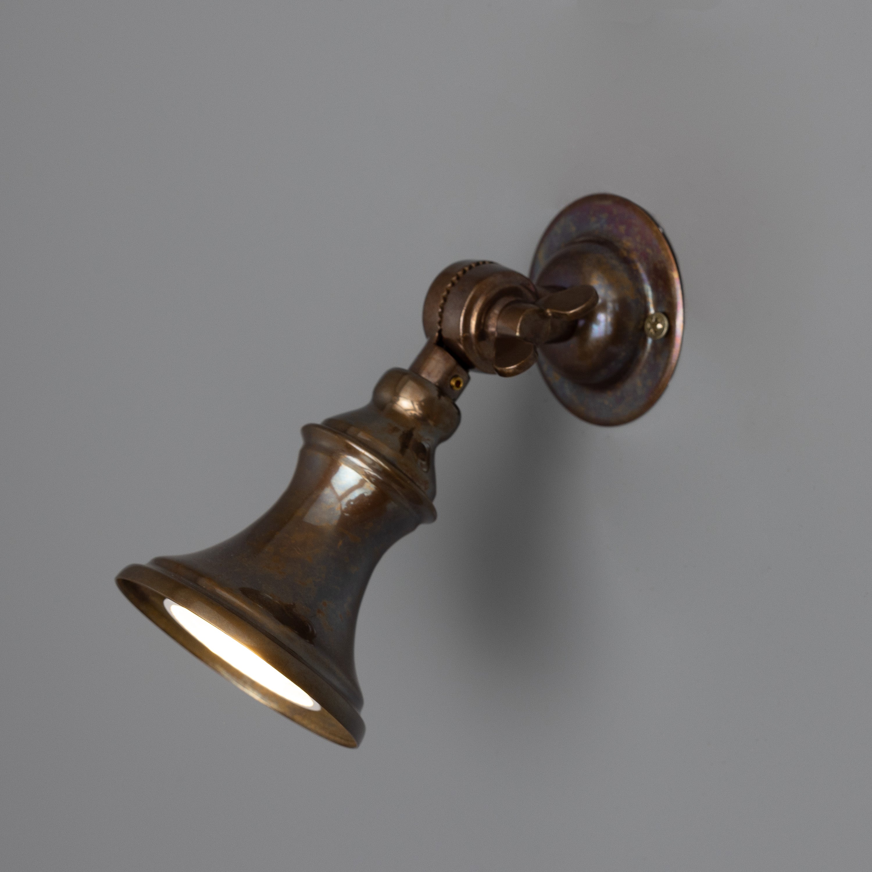 Slim Adjustable Wall Spotlight Brass GU10 H14cm 5 Finishes