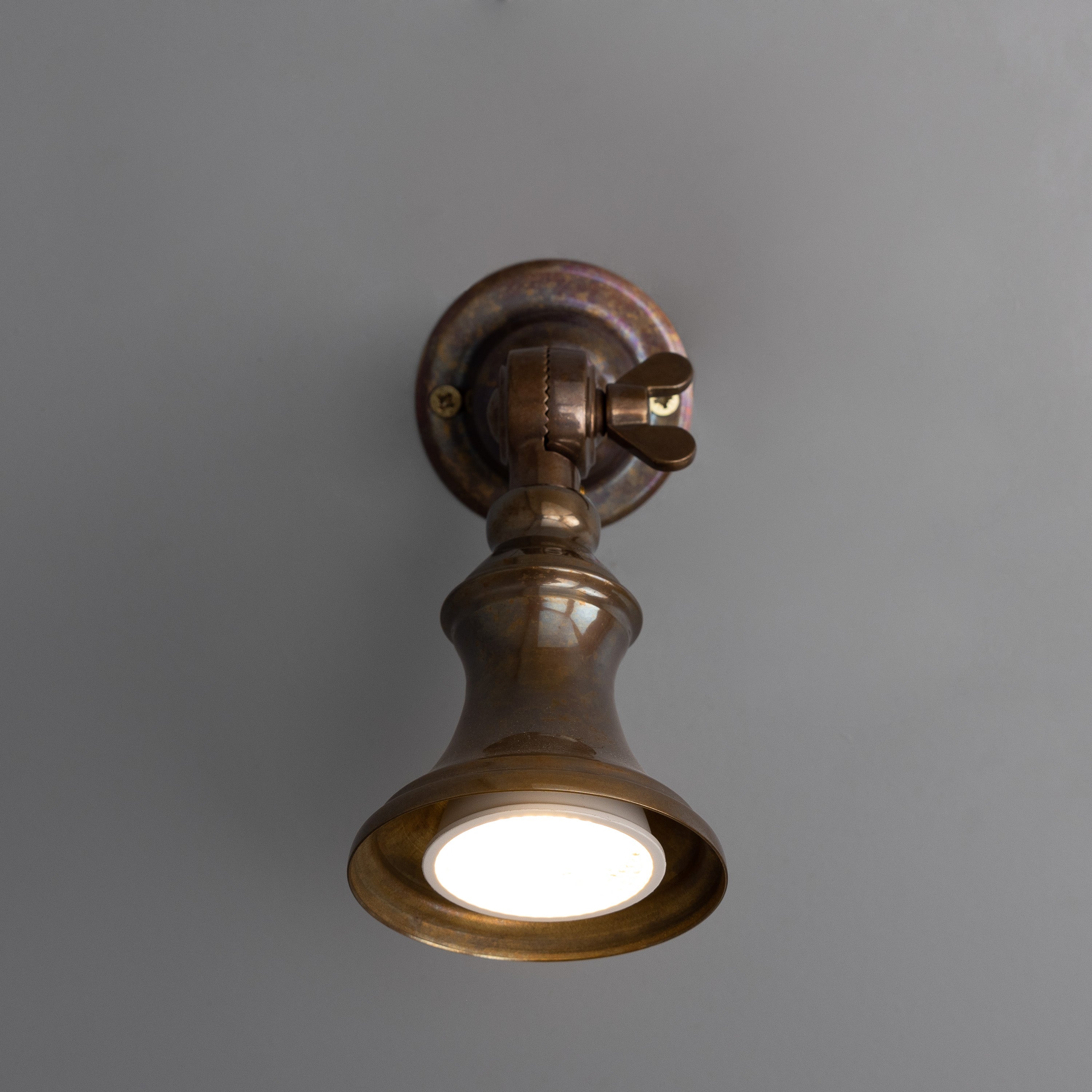 Slim Adjustable Wall Spotlight Brass GU10 H14cm 5 Finishes
