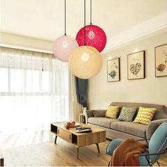 Vintage Rattan Pendant Light E27 4 Sizes 12 Colours