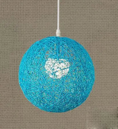 Vintage Rattan Pendant Light E27 4 Sizes 12 Colours