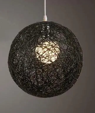 Vintage Rattan Pendant Light E27 4 Sizes 12 Colours
