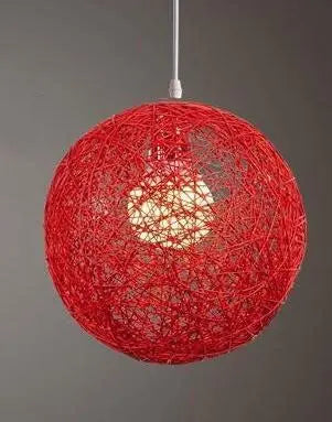 Vintage Rattan Pendant Light E27 4 Sizes 12 Colours