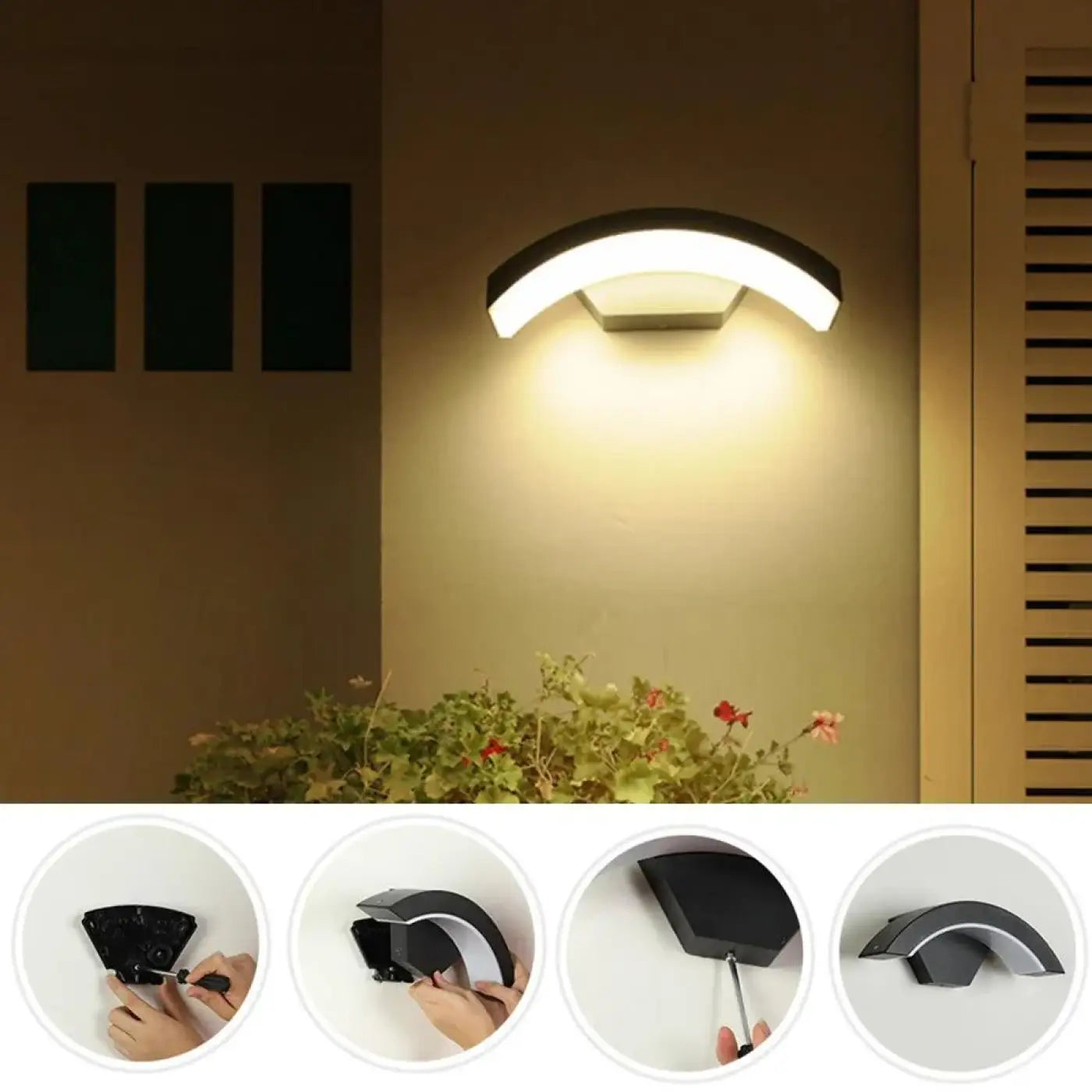 Slim Bar Light Black 18W LED Motion Sensor IP20