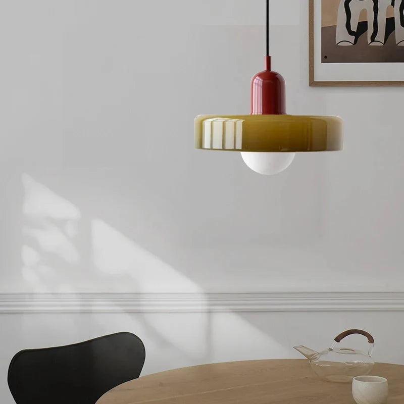 Nordic Retro Blown Glass Pendant Light E27 — 15 Colours