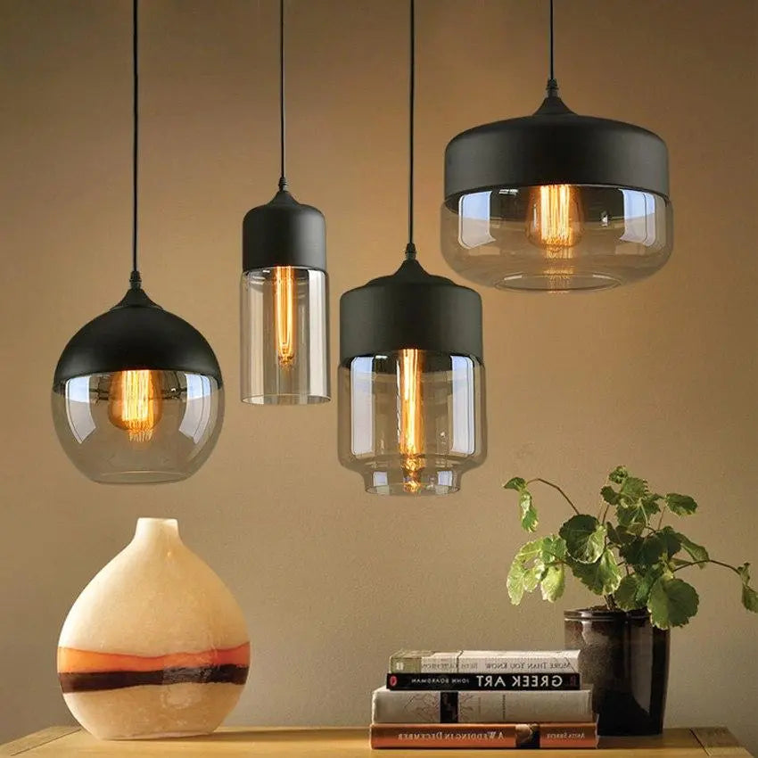 Modern Nordic Glass Pendant Light E27 4 Shapes