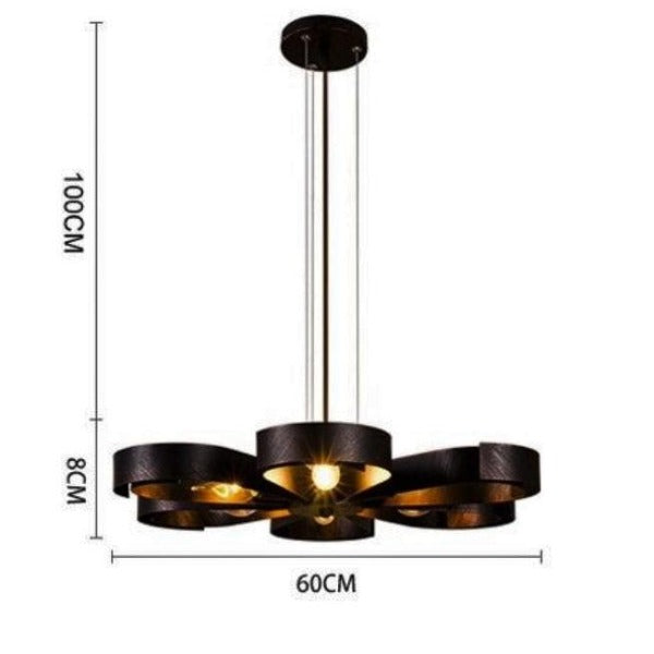 Industrial Flower Pendant Light Metal E14 Copper Black Ø60cm