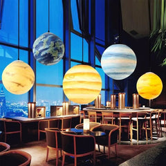Milky Way Galaxy Planet Pendant Light Resin LED 8 Planets 3 Sizes