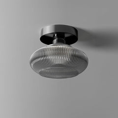 Ribbed Glass Ceiling Light, Art Deco
