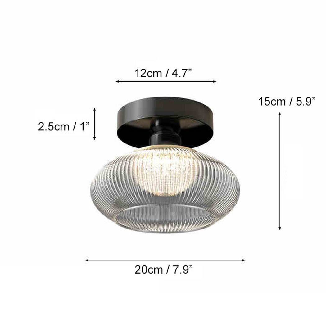Ribbed Glass Ceiling Light, Art Deco